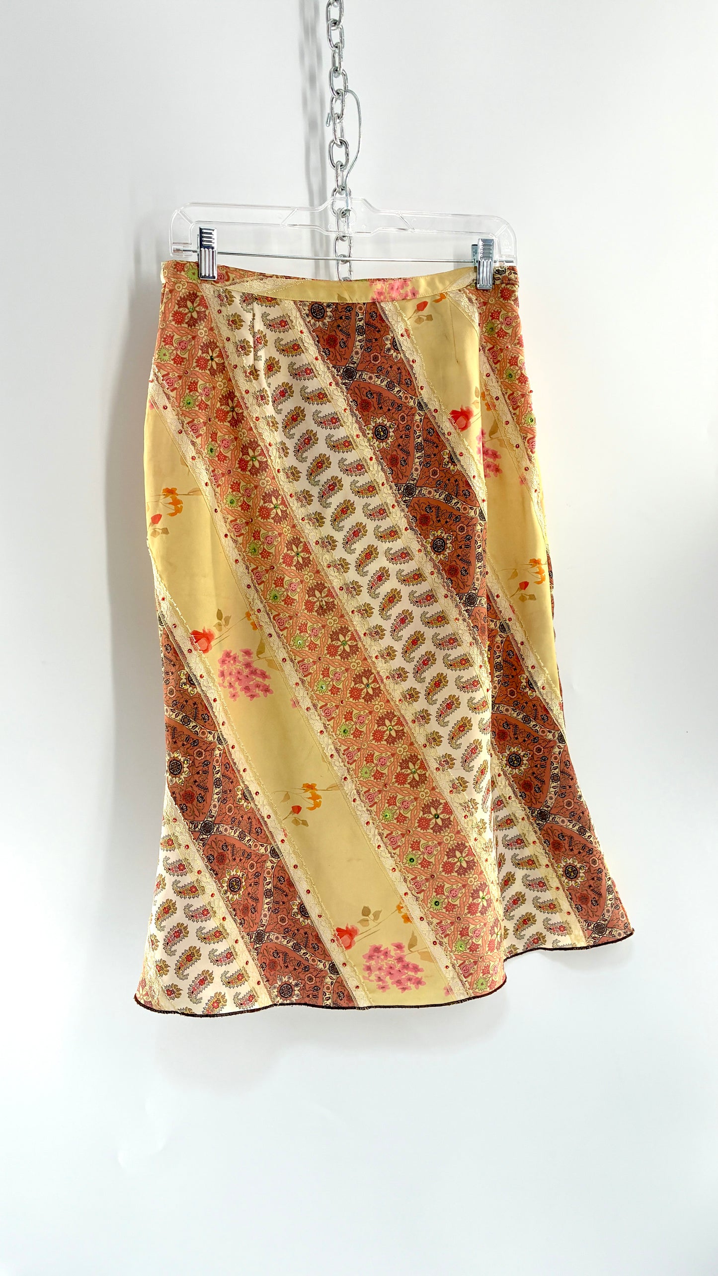 Vintage JANE DOE Paneled Skirt with Embroidered Sequin Details (Large)