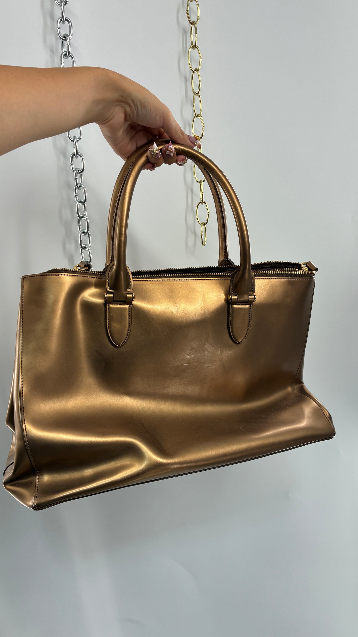 Vintage RALPH LAUREN Bronze Convertible Bag