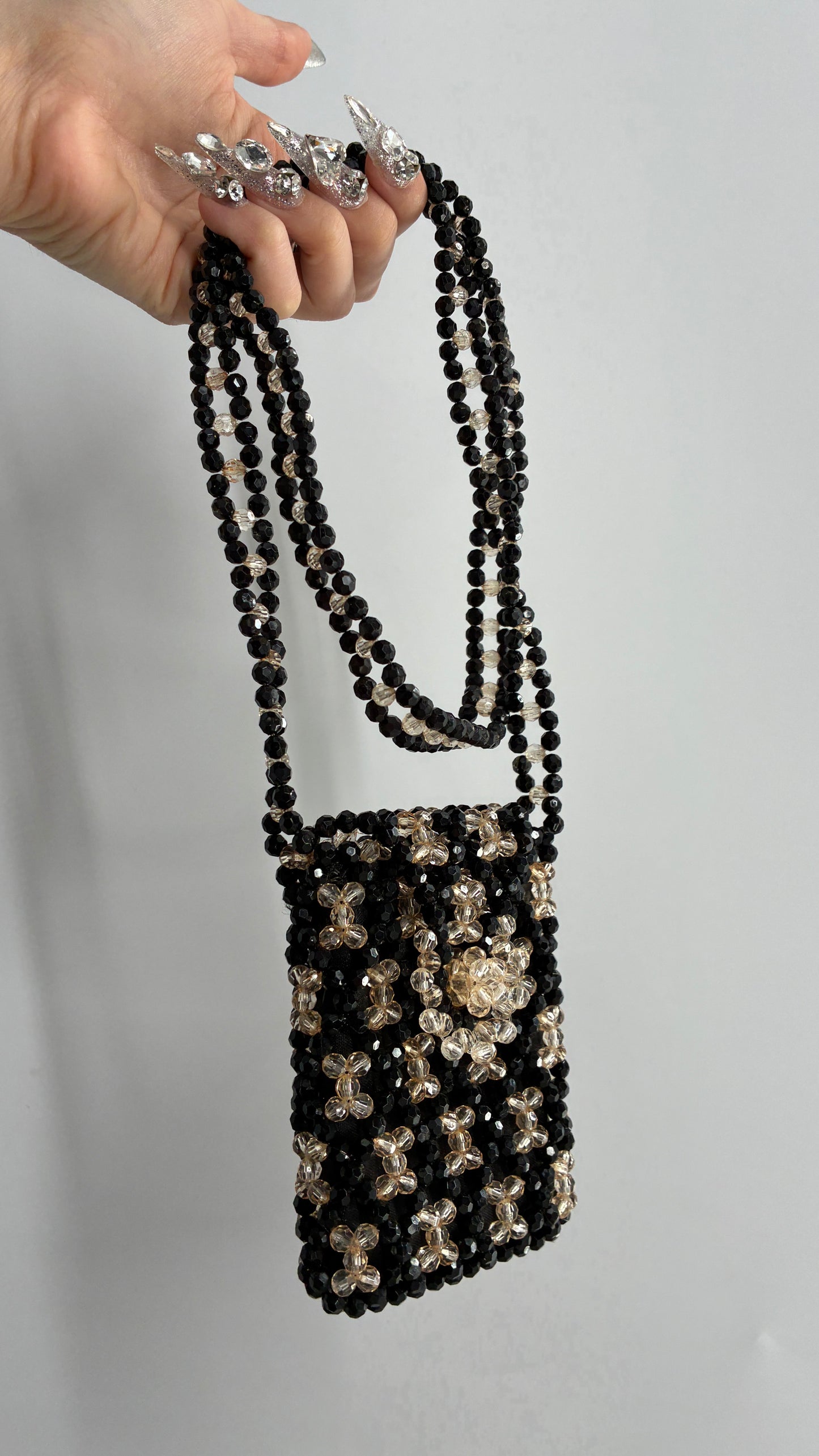 Vintage Beaded Lipstick/Cash/Card/Phone Crossbody Purse