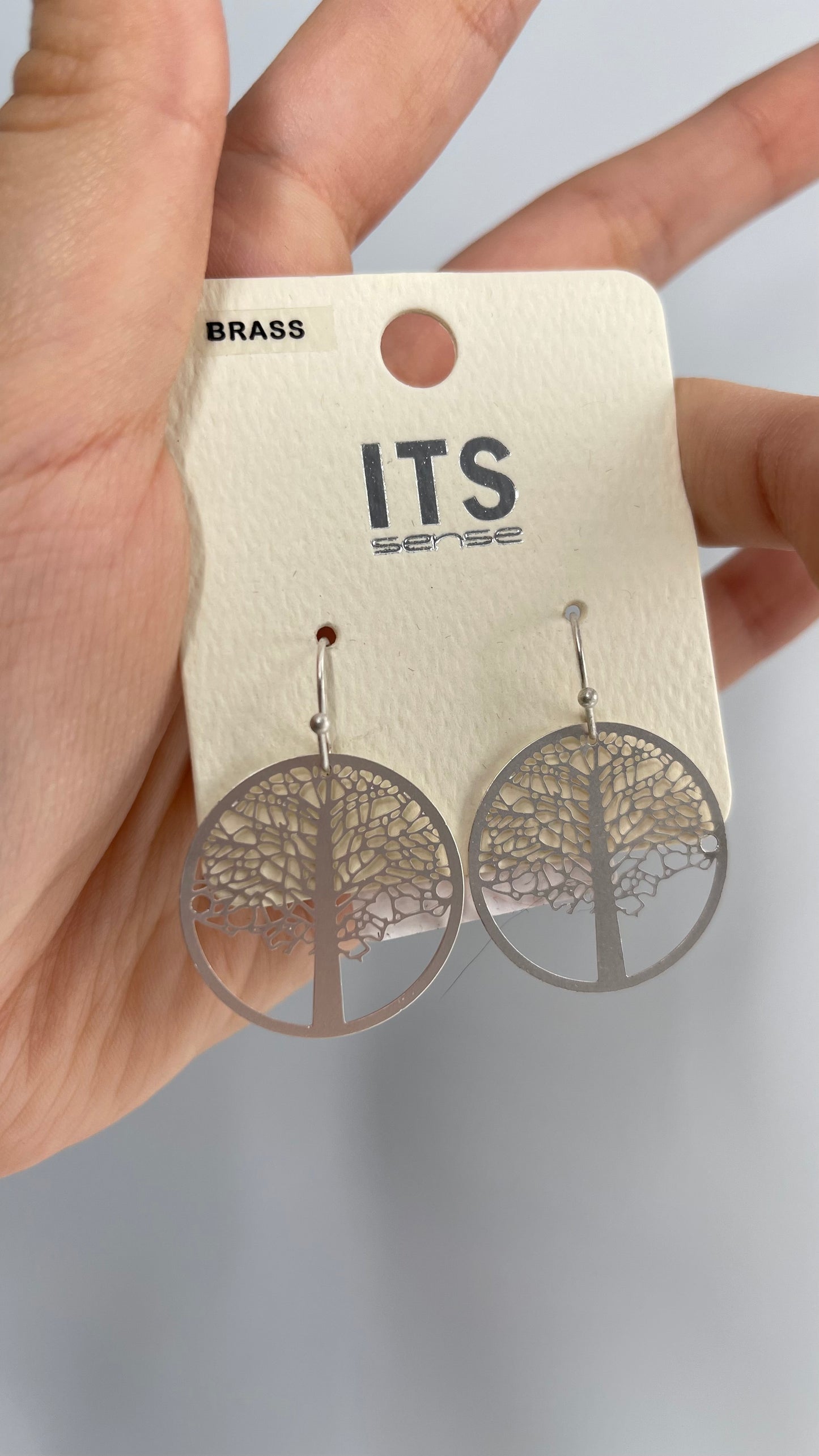Vintage ITS SENSE Brass Silver Tree Earrings