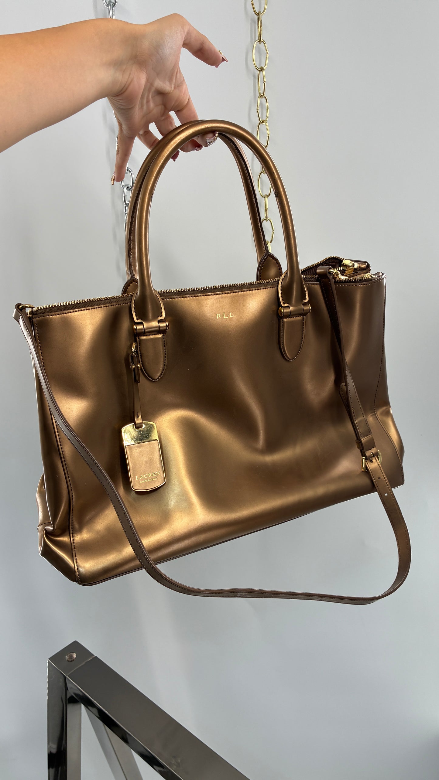 Vintage RALPH LAUREN Bronze Convertible Bag