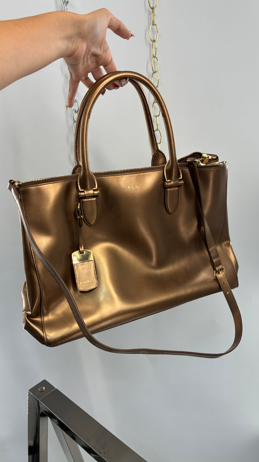 Vintage RALPH LAUREN Bronze Convertible Bag