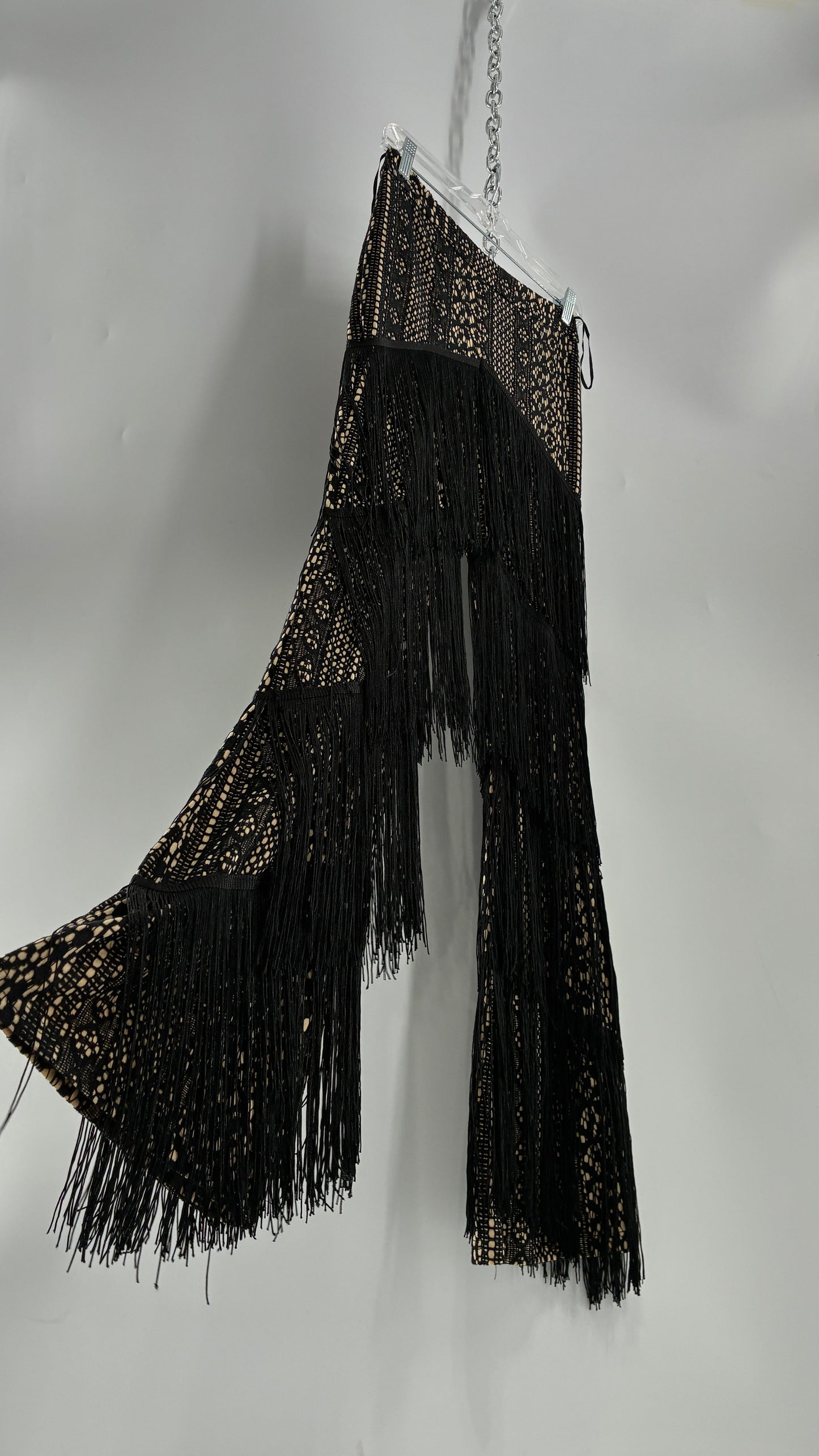 BANJUL Lace Kickflares Covered in Layers of Fringe (Small)