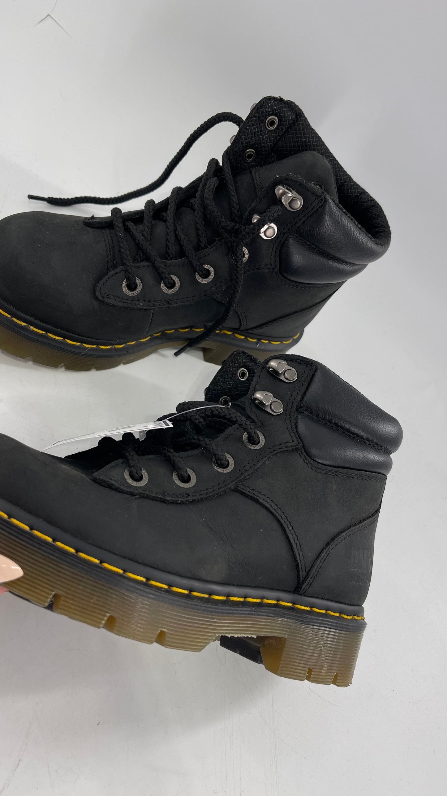 Vintage Doc Martens Industrial Black Combat Boots (6)