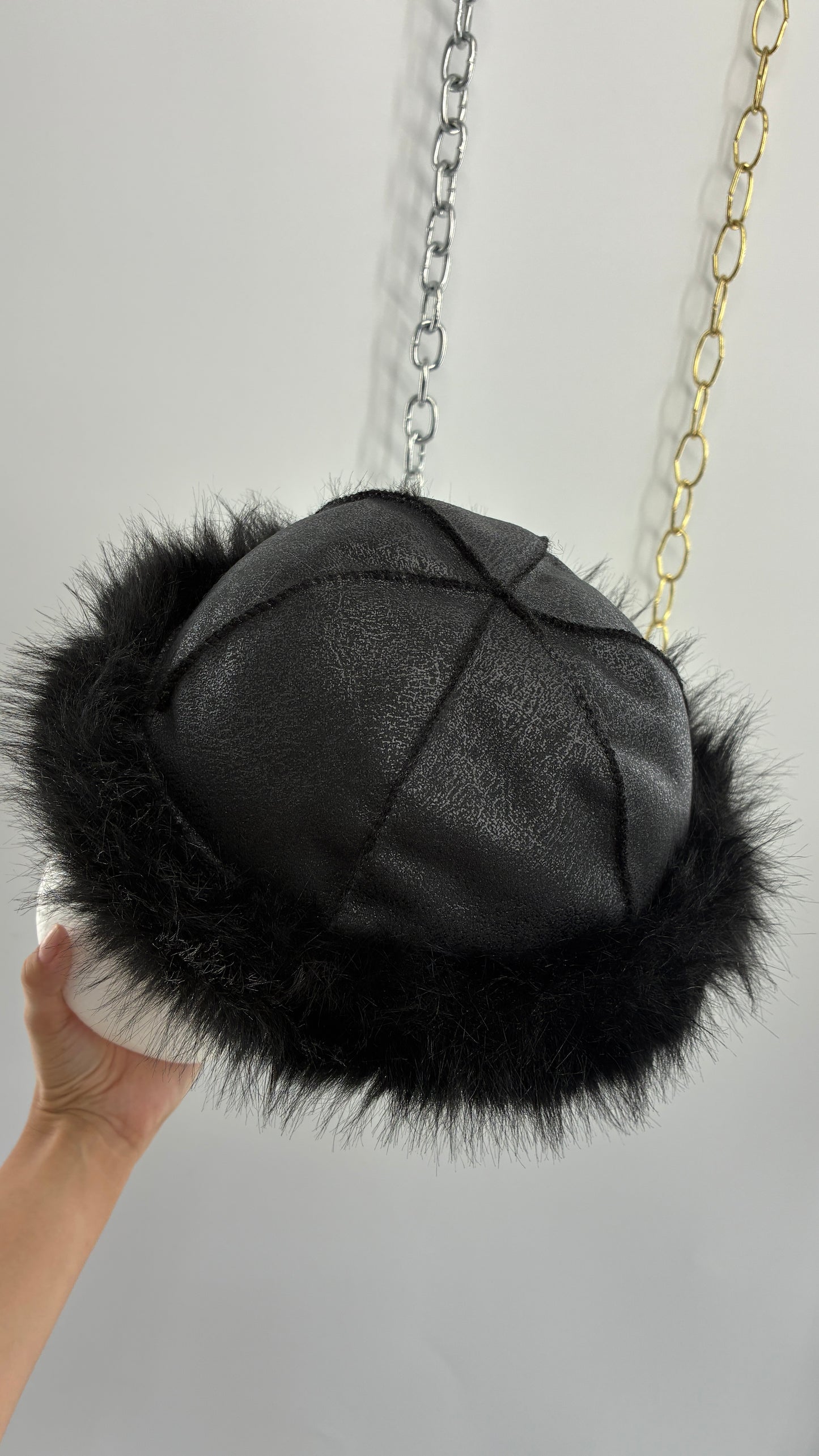Vintage Faux Fur Cap with Thick Banded Trim