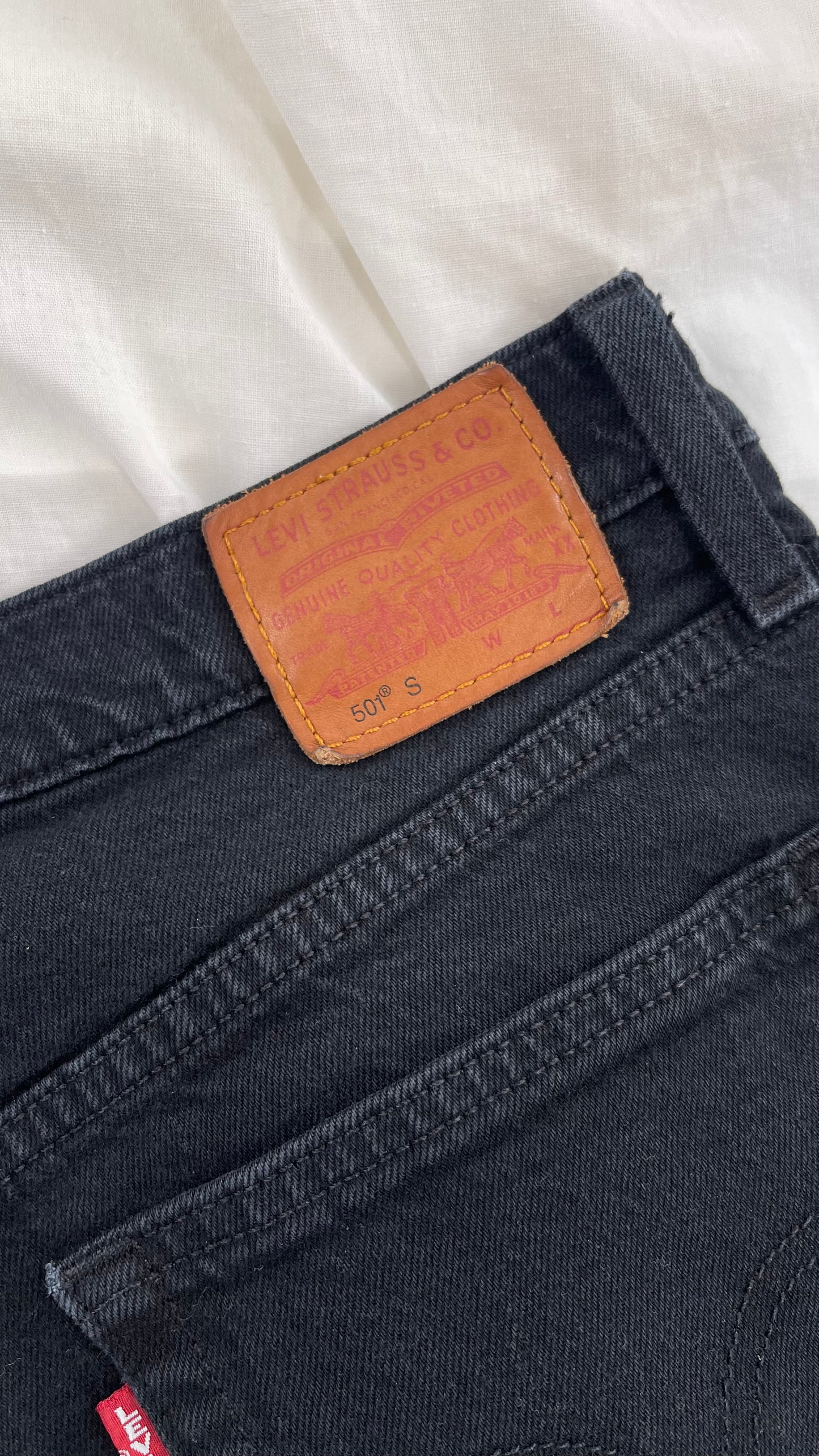 Vintage LEVI 501 Black Button Front Denim (30)