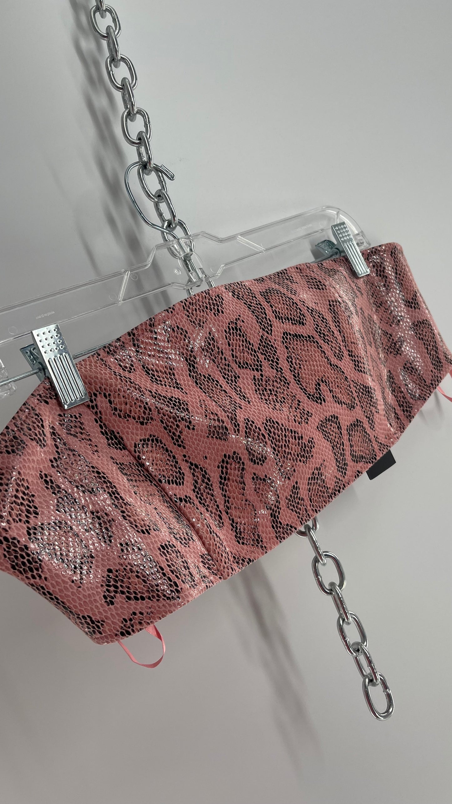 MOTEL Pink Snakeprint Bandeau with Tags Attached  (XL)