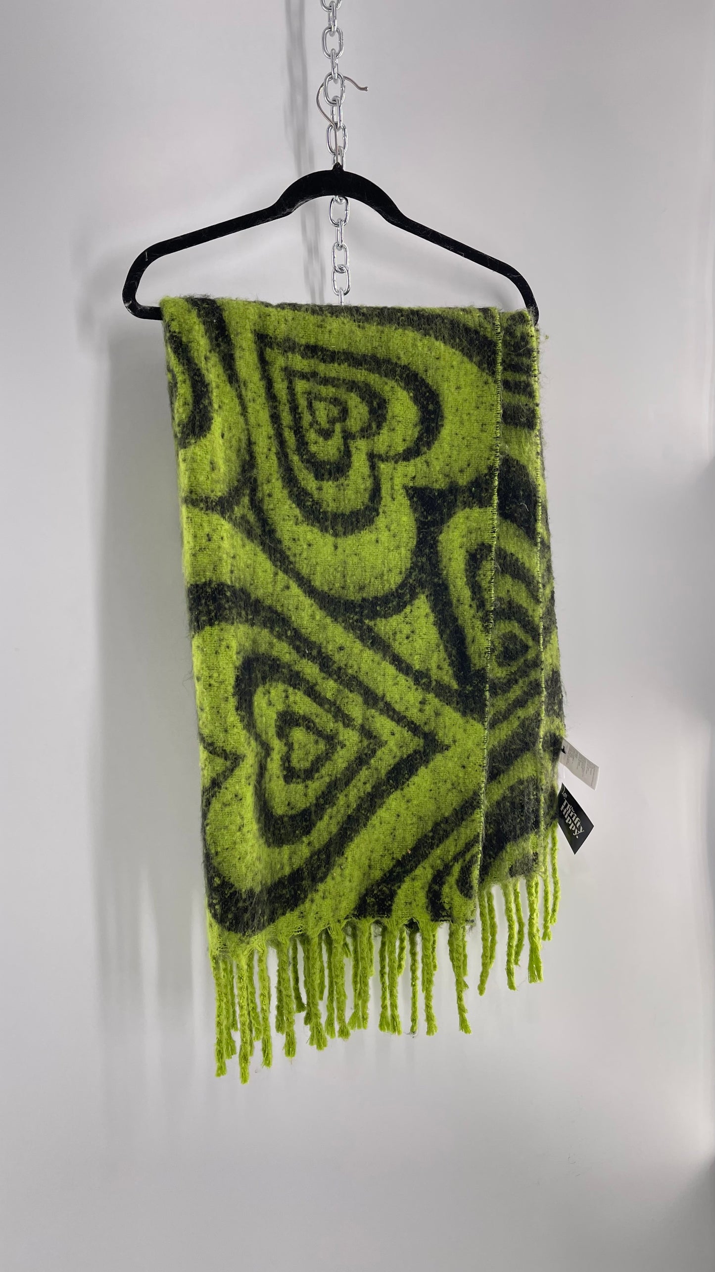 Free People Green All the Feels Heart Throb Scarf