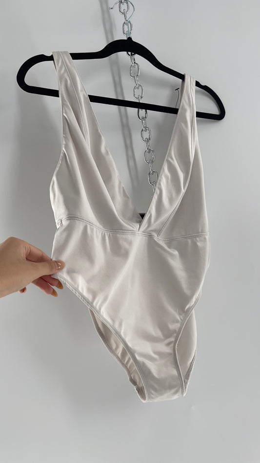 Urban Outfitters White Lycra Bodysuit (XL)