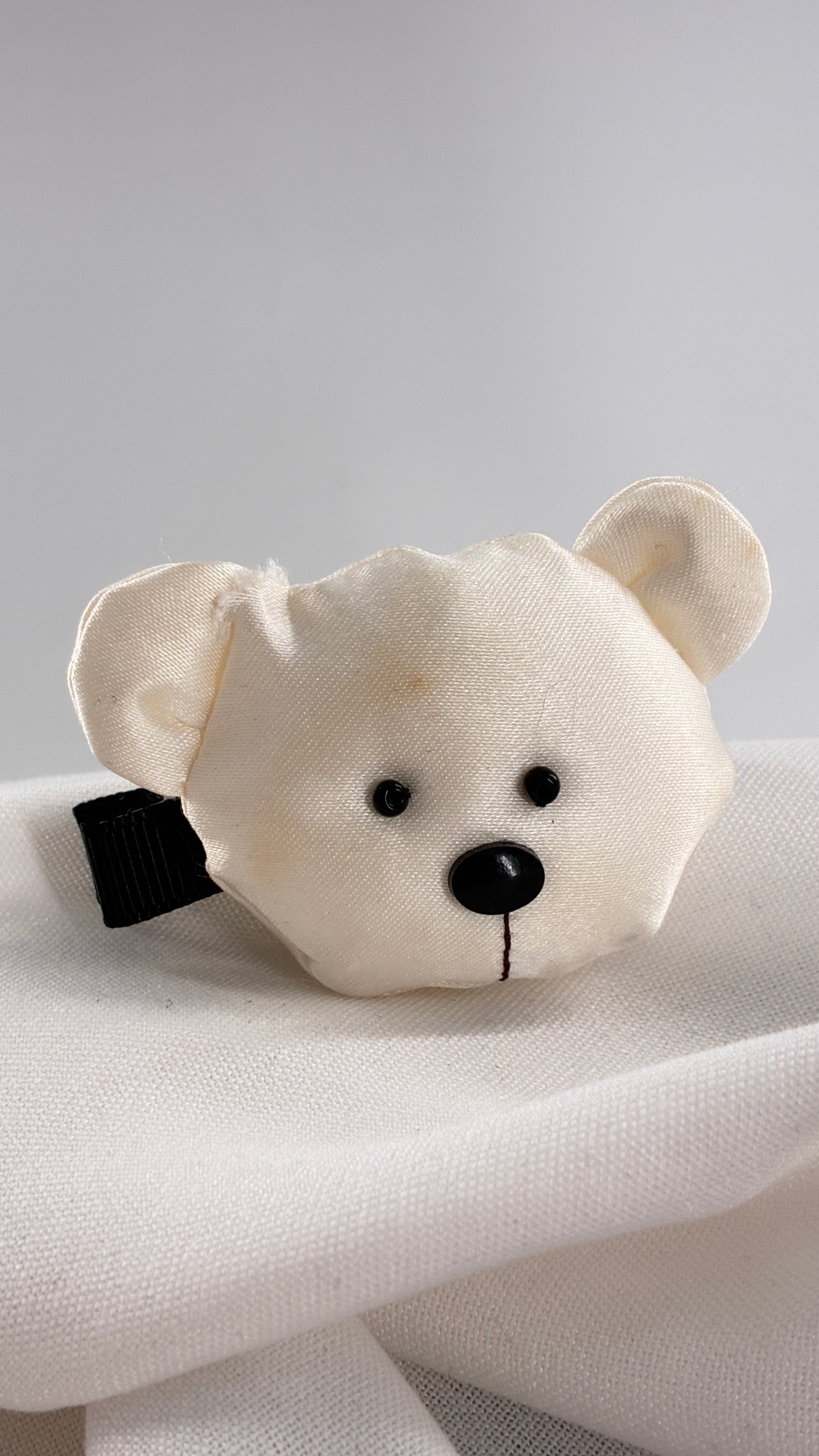 Vintage Stuffed Teddy Bear Head Hair Beret