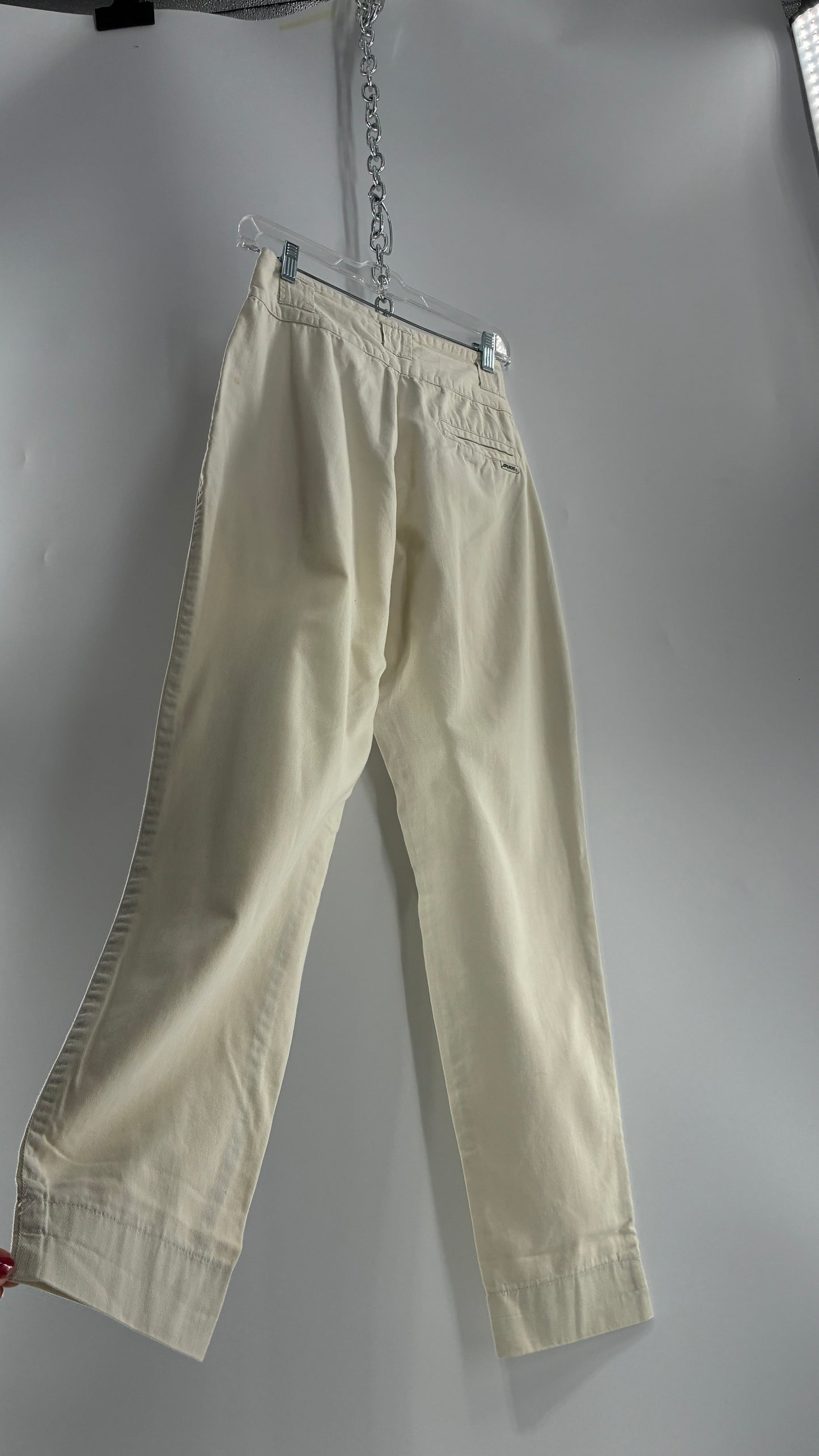 Vintage 1980s JORDACHE Off White High Waisted Pleated Waist Trouser Pant (9/10)