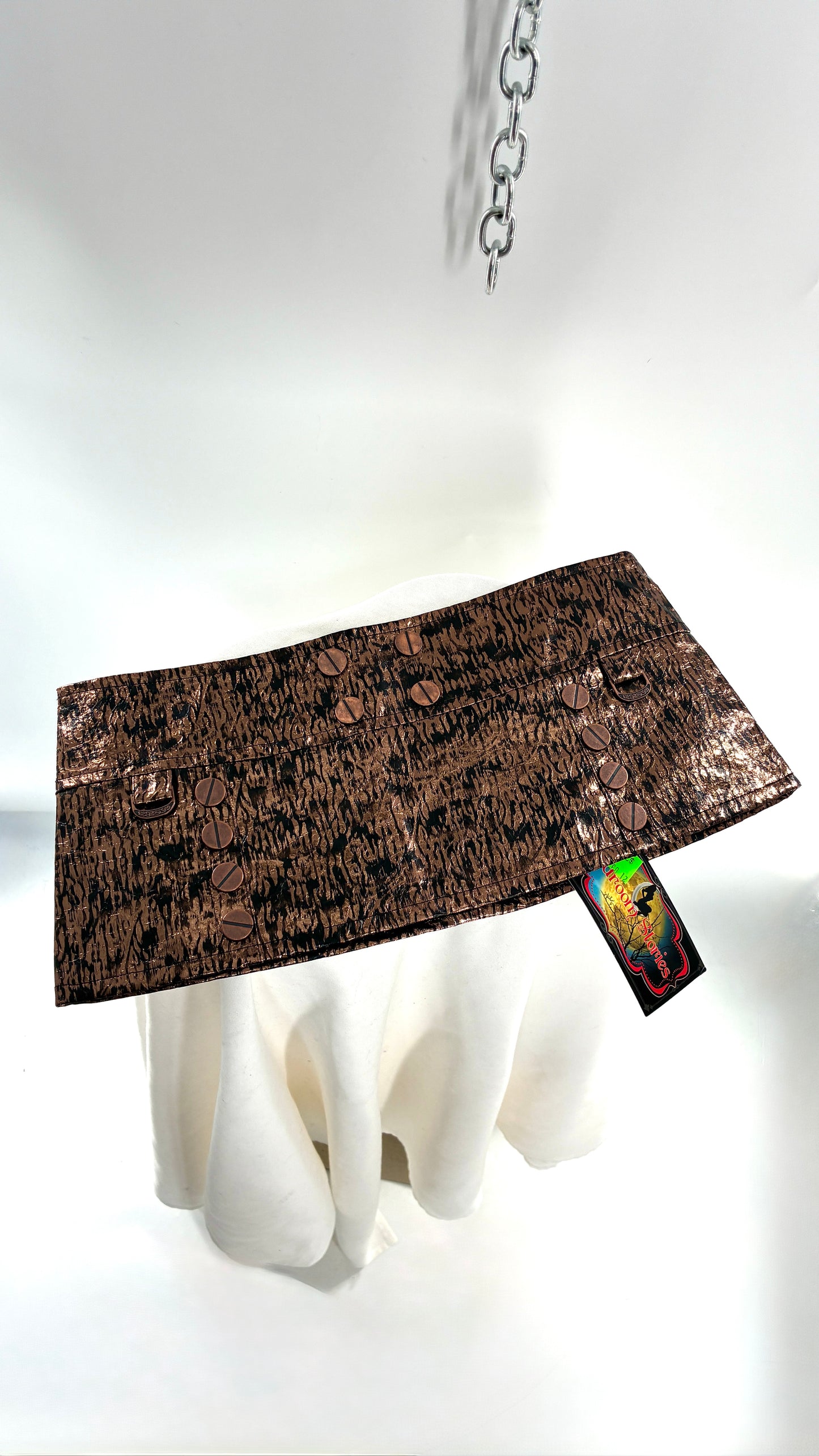 Deadstock Vintage BEDROOM STORIES Bronze Beaded Belt Skirt (Small)