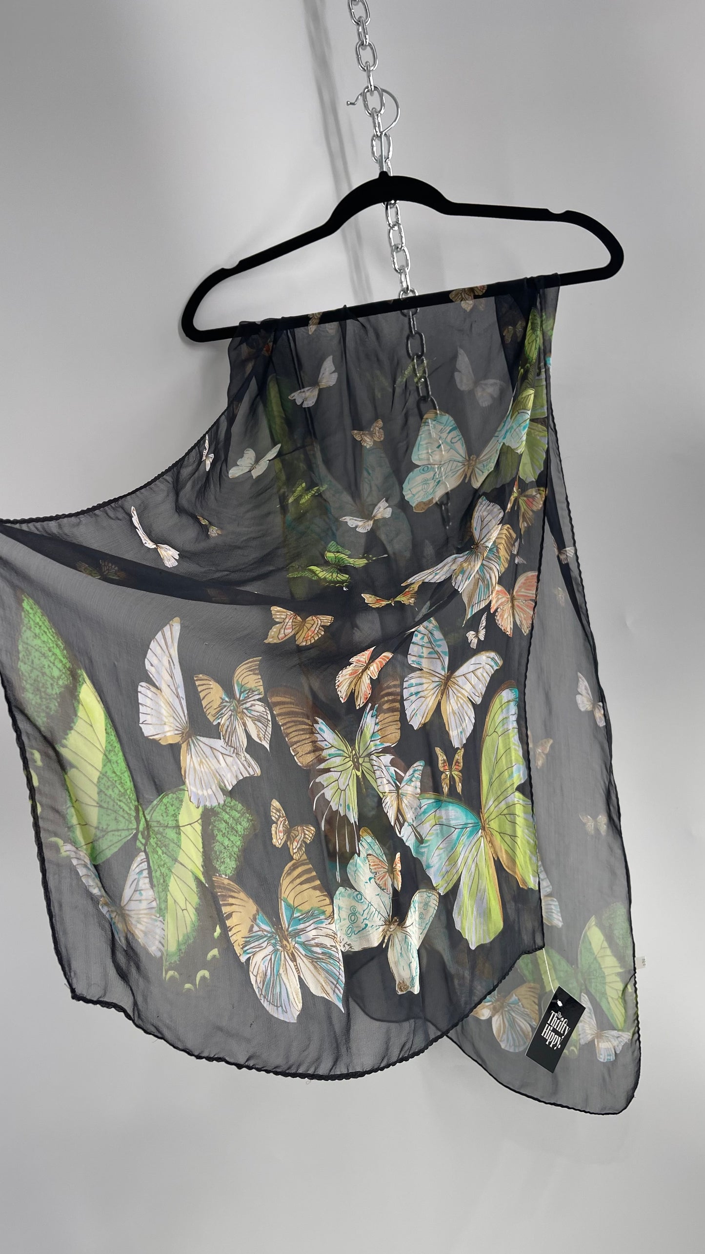 Vintage Butterfly Scarf 100% silk