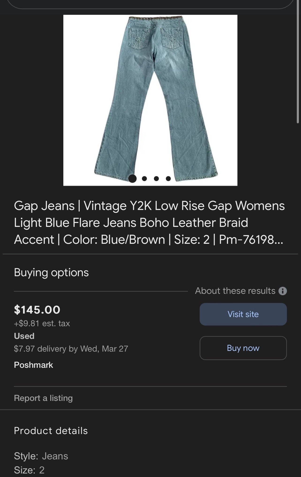 Vintage GAP Light Wash Denim Kick Flares with Bronze Chain Link Waistline (2)