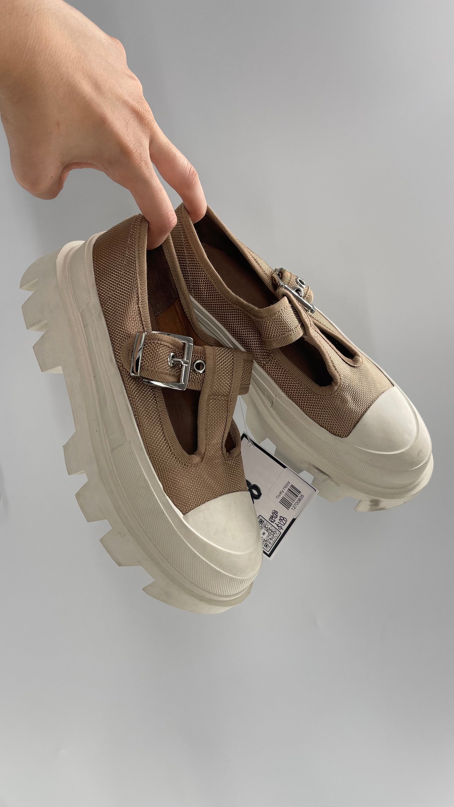 Jeffrey Campbell Marley Tan Canvas Mary Janes (6)