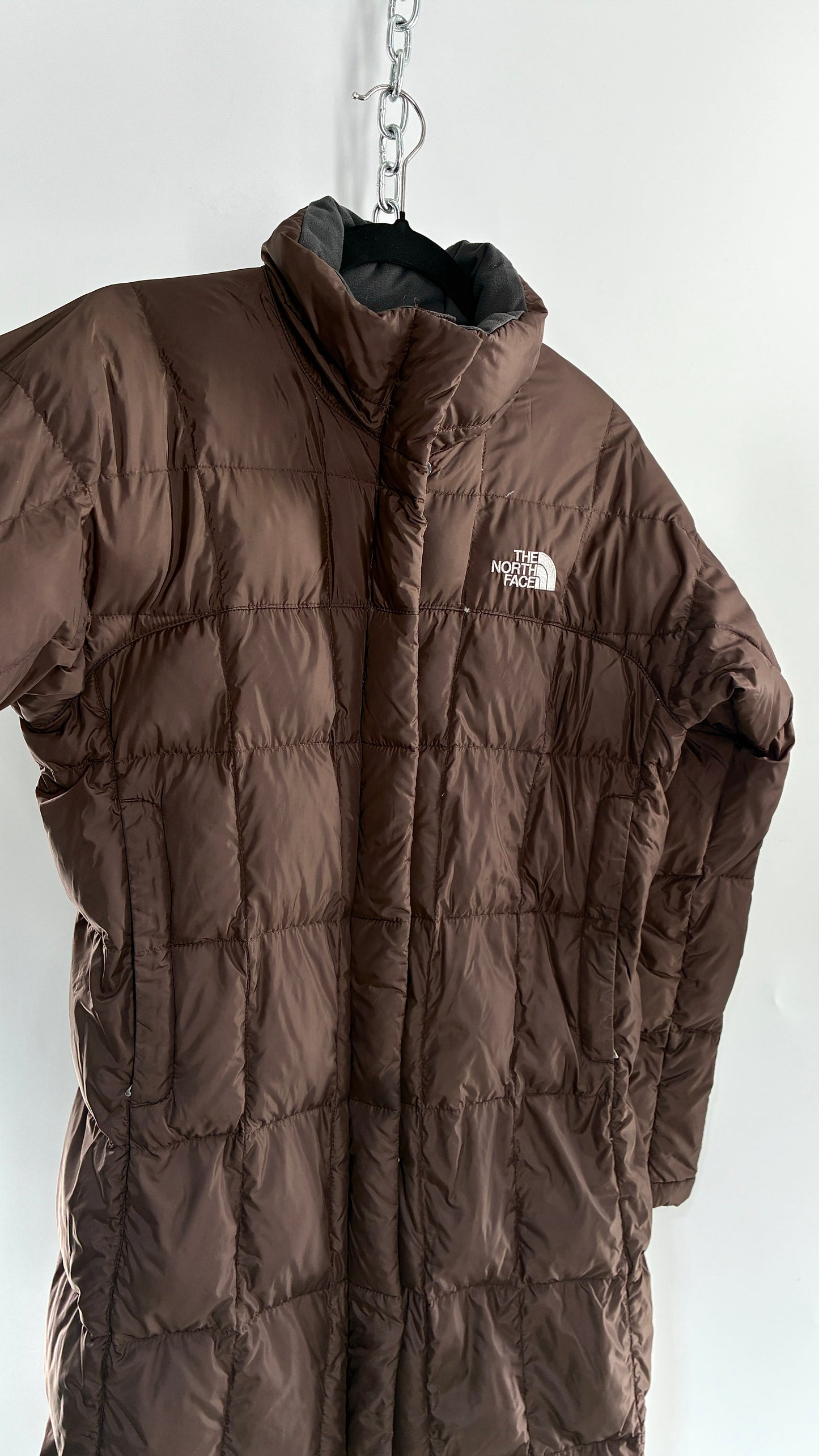 Vintage 1990s NORTH FACE Brown Bubble Puffer Coat (Small)