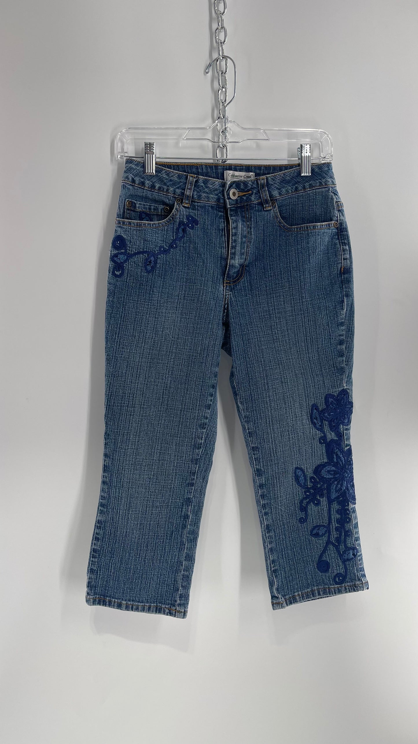 Vintage StoneWash Capris with Embroidered Designs (6)