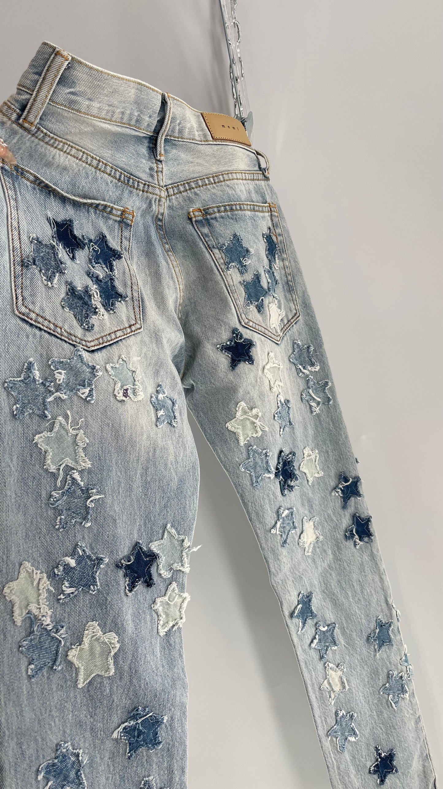 mnml Light Wash Jeans with Mixed Tone Jean Stars (28)