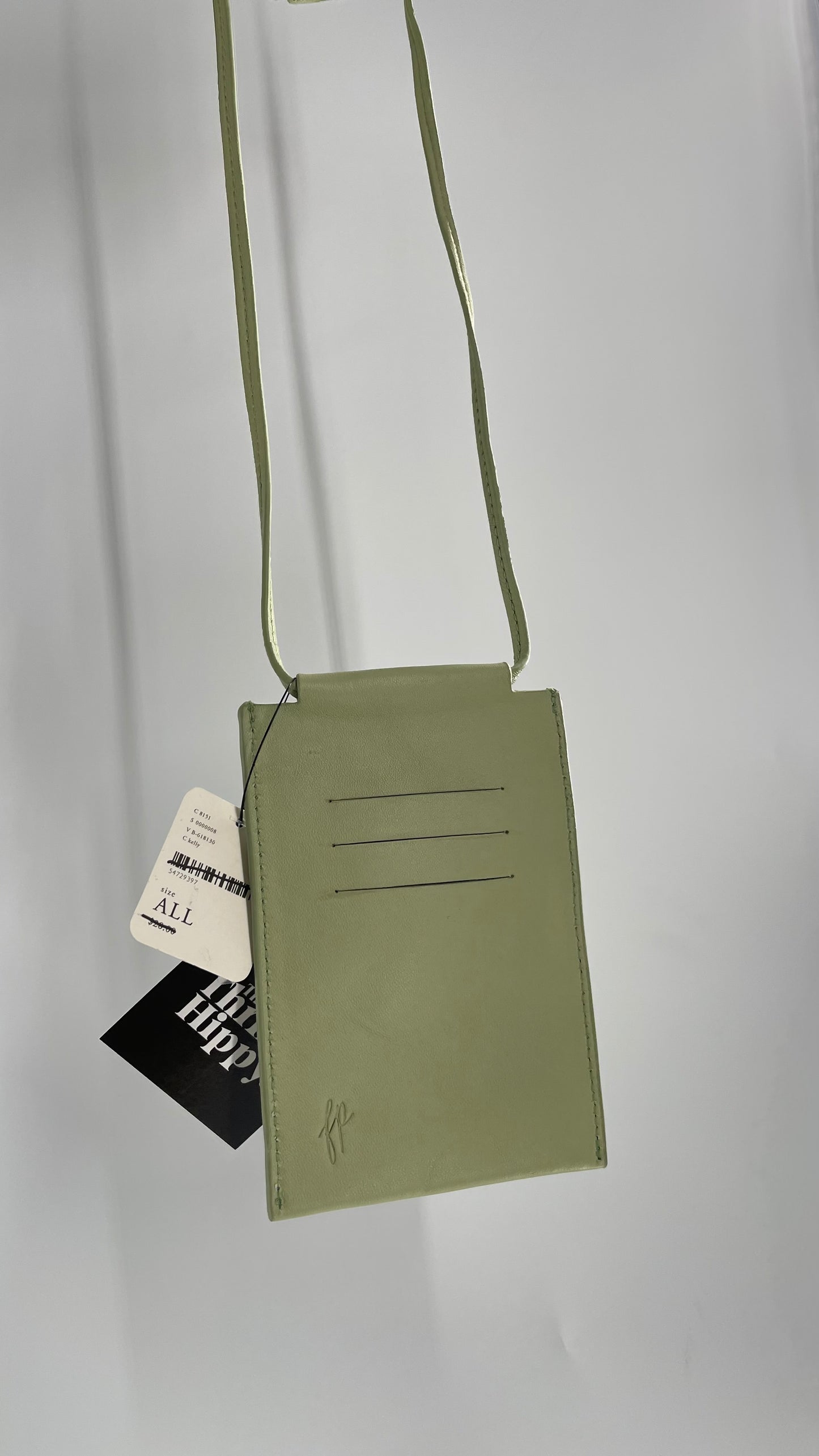 Free People Sage Green Crossbody Phone Pouch with Tags Attached