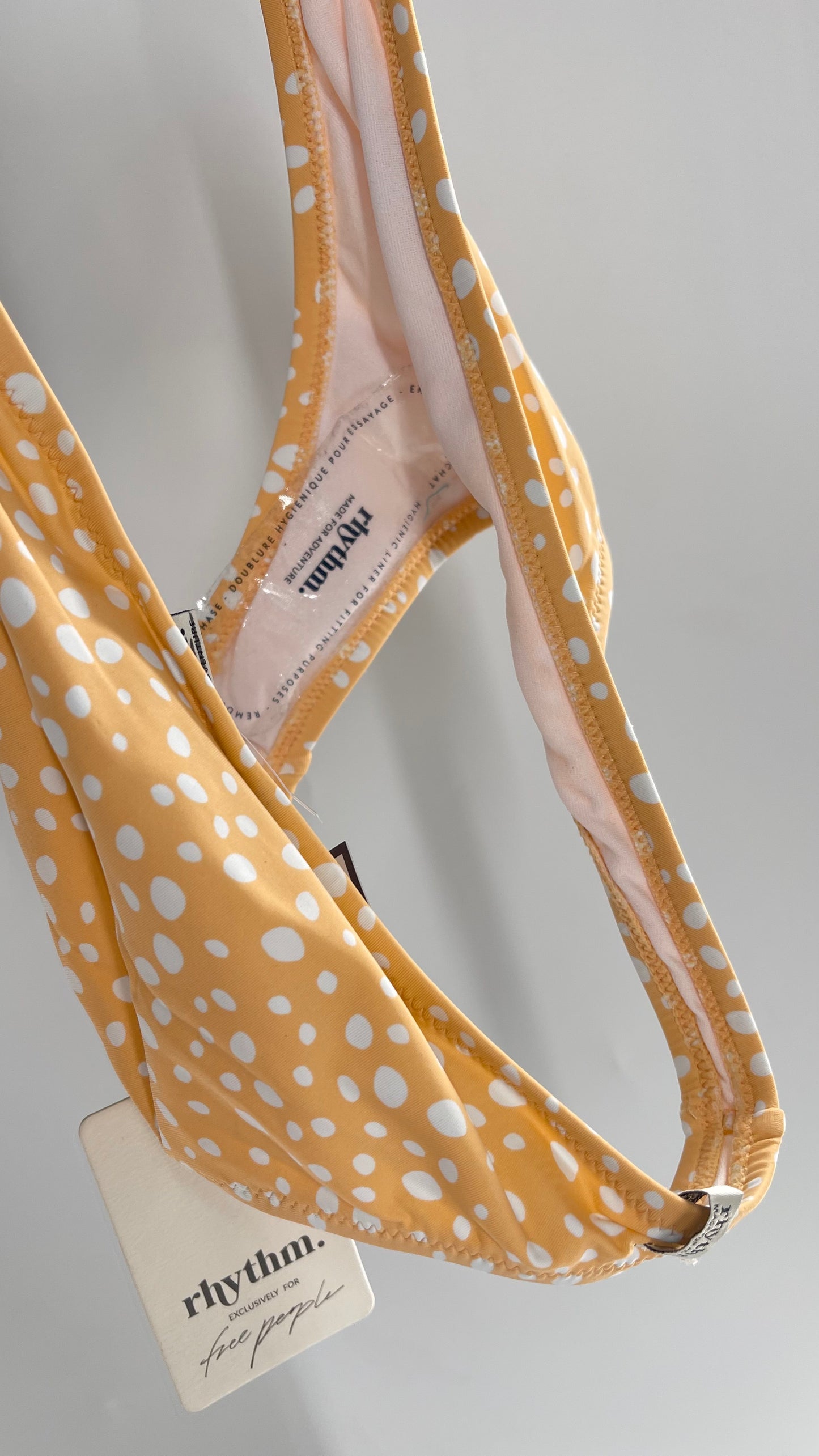 Rhythm Orange Creamsicle Polka Dot Swim Bottoms with Tags Attached NWT (Medium)