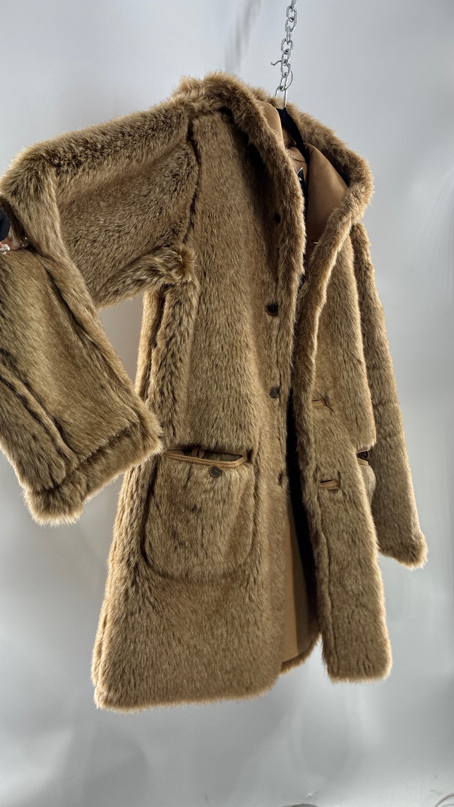 Vintage JONES NEW YORK Reversible Fur and Vegan Suede Coat (Small)