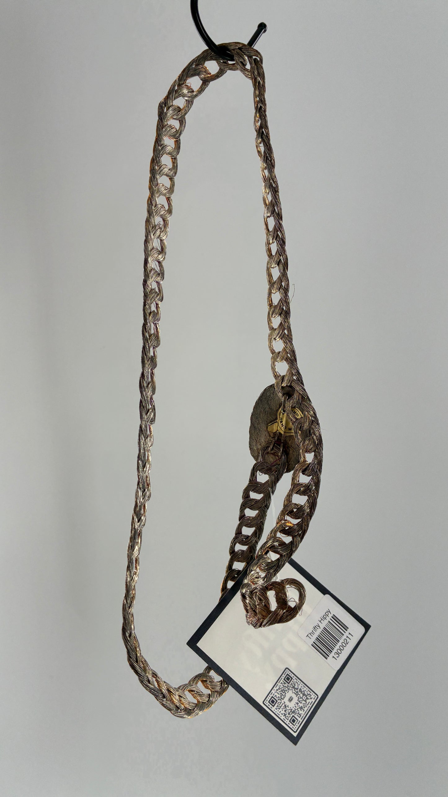 RARE Vintage 1970s Thin Braided Wire, Mixed Metal, Coiled Belt Handmade in Greece