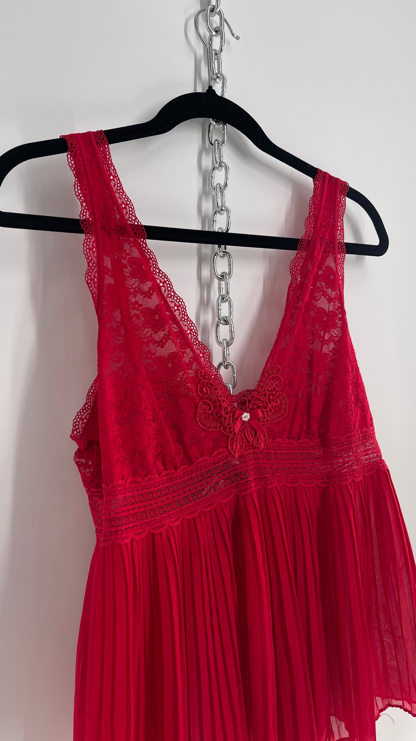 Vintage In Bloom Red Lace Babydoll Tank (Large)