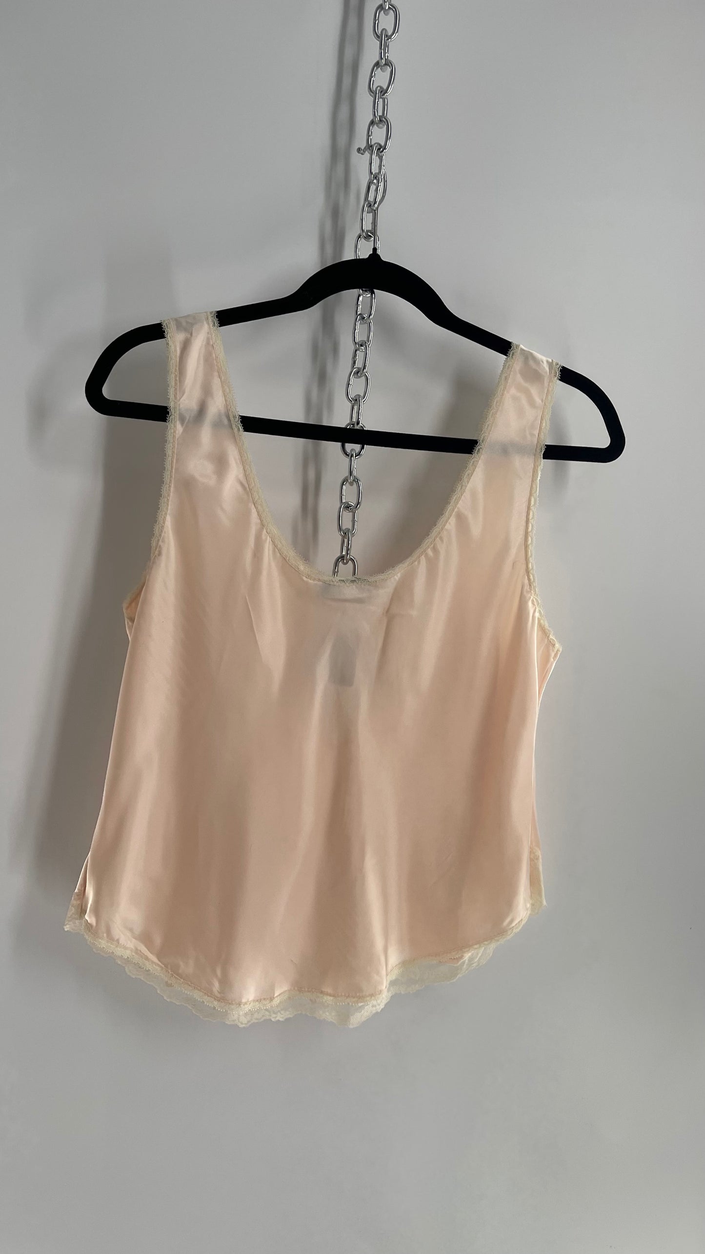 Vintage Amoretta Baby Pink Lace Trim Camisole (Medium)