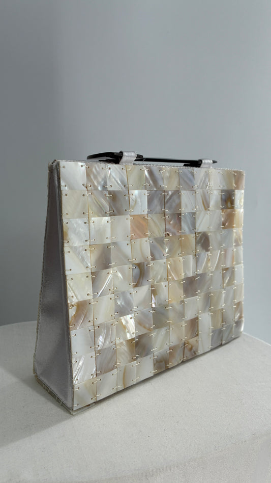 Vintage Seashell Off White Tile Mini Hand Bag