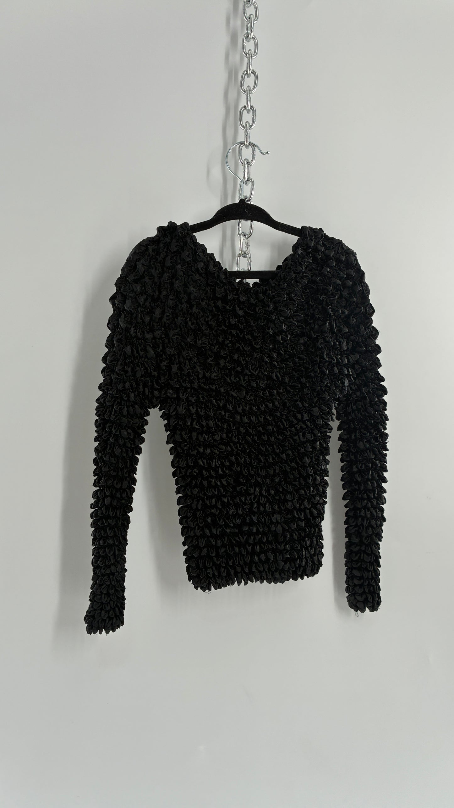 Vintage 1990s Black Popcorn Long Sleeve (One Size)