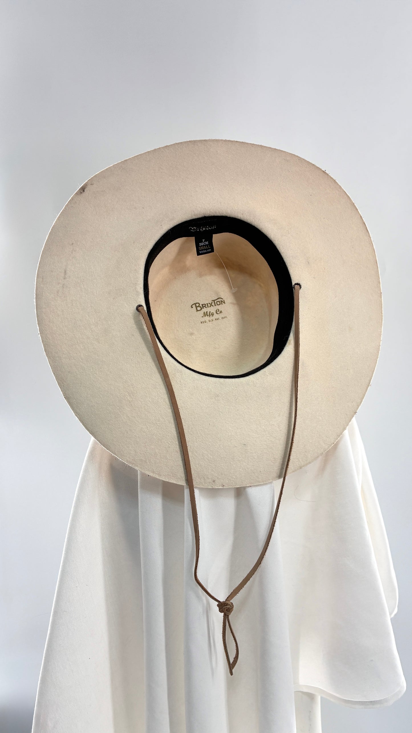 Vintage BRIXTON Off White Wide Brim Hat
