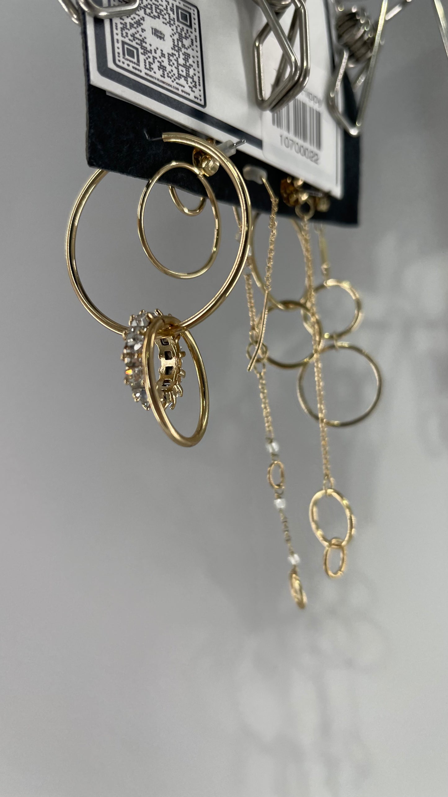 Free People Mix and Match Delicate Gold Loop + Hoop Earring Set