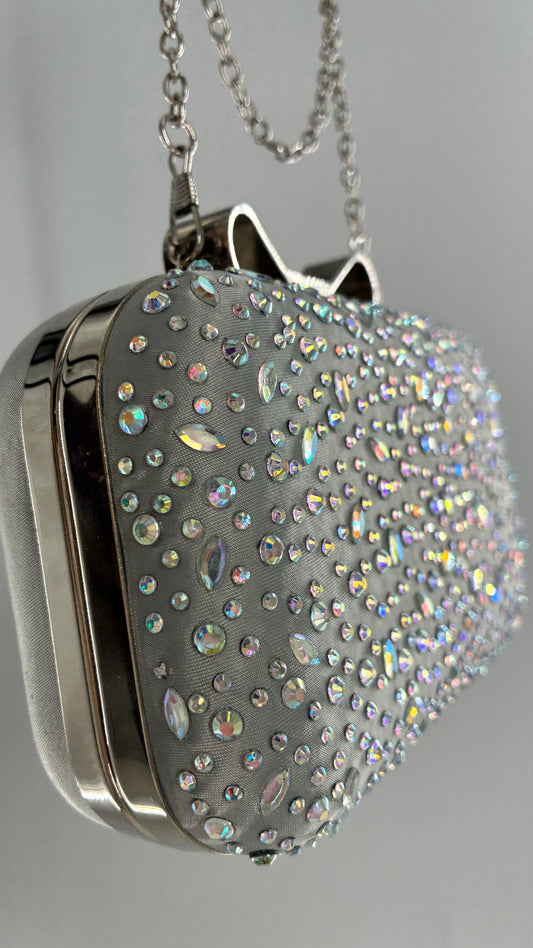 Vintage Lulu Townsend Silver Purse with Iridescent Gems