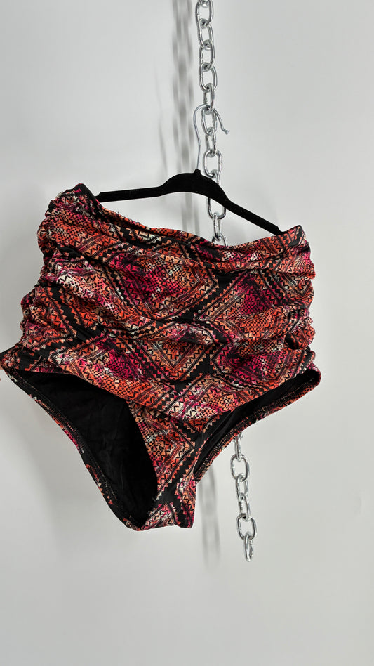 Out from Under High Waisted Cheeky Ruched Swim Bottoms (Small)