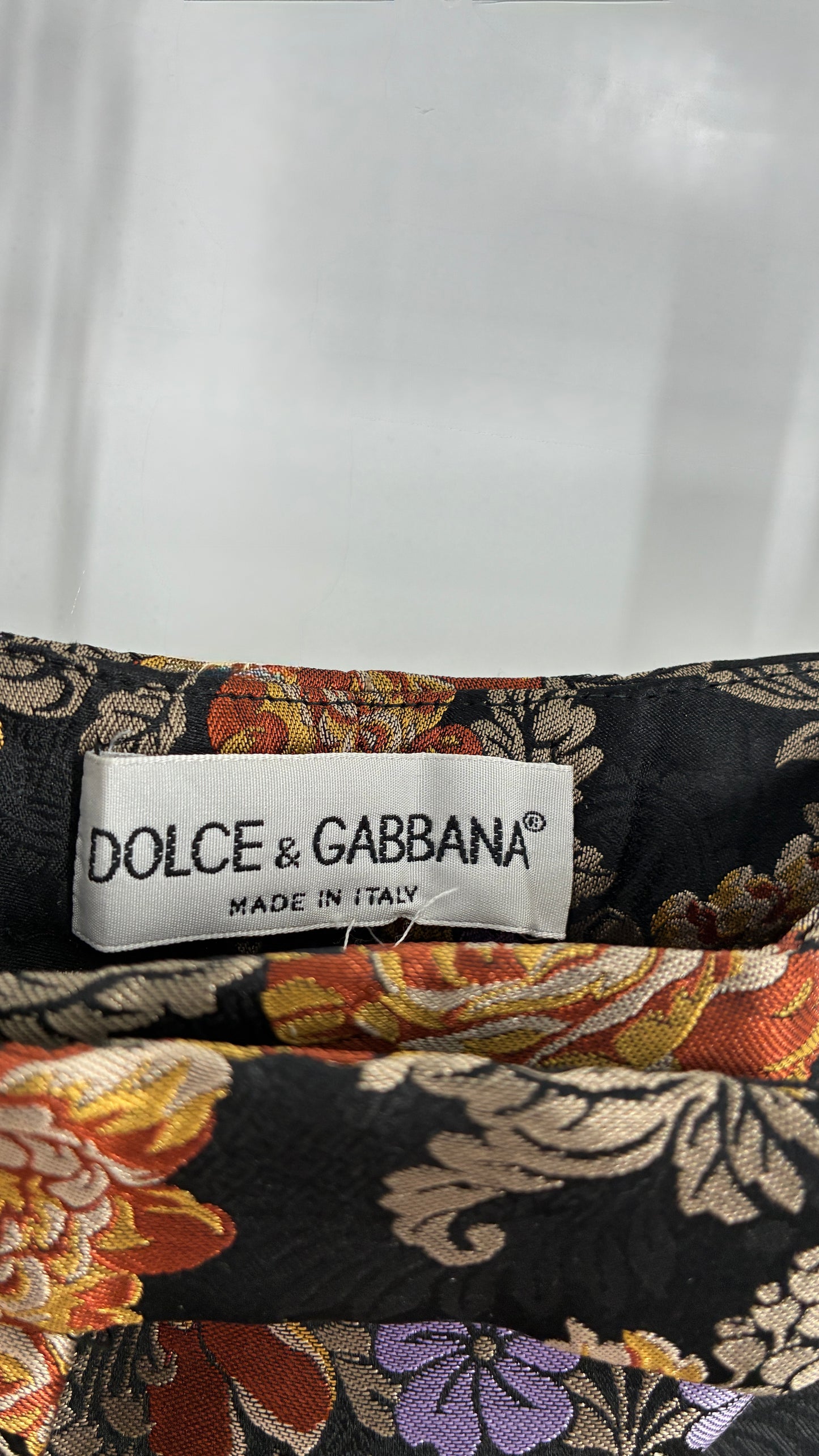 Vintage DOLCE & GABANNA Silk Black Brocade Trouser (42)
