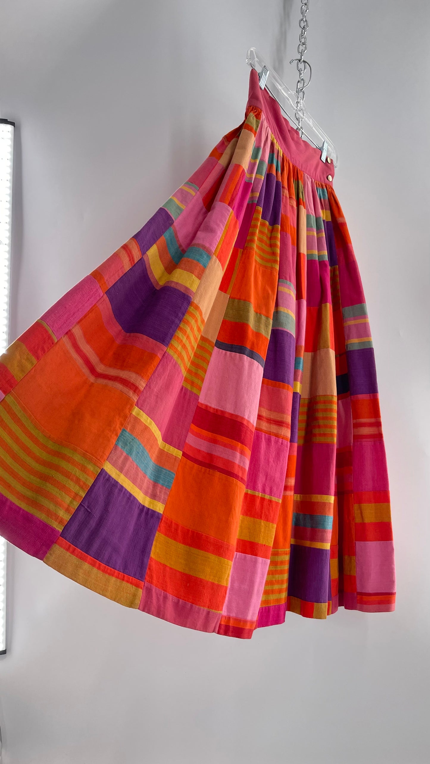 Vintage El Palomar Patchwork Skirt Made in Jalisco Mexico (XS)