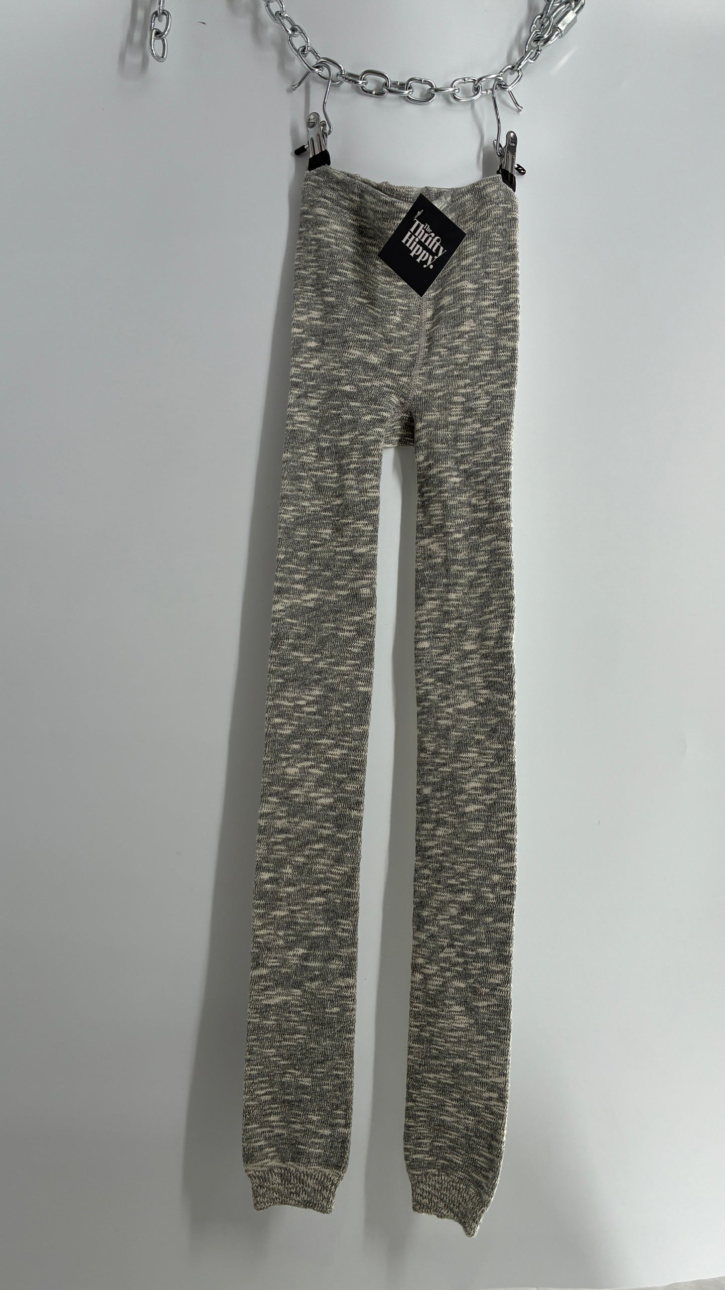 NWOT Grey Thick Knit Footless Tights