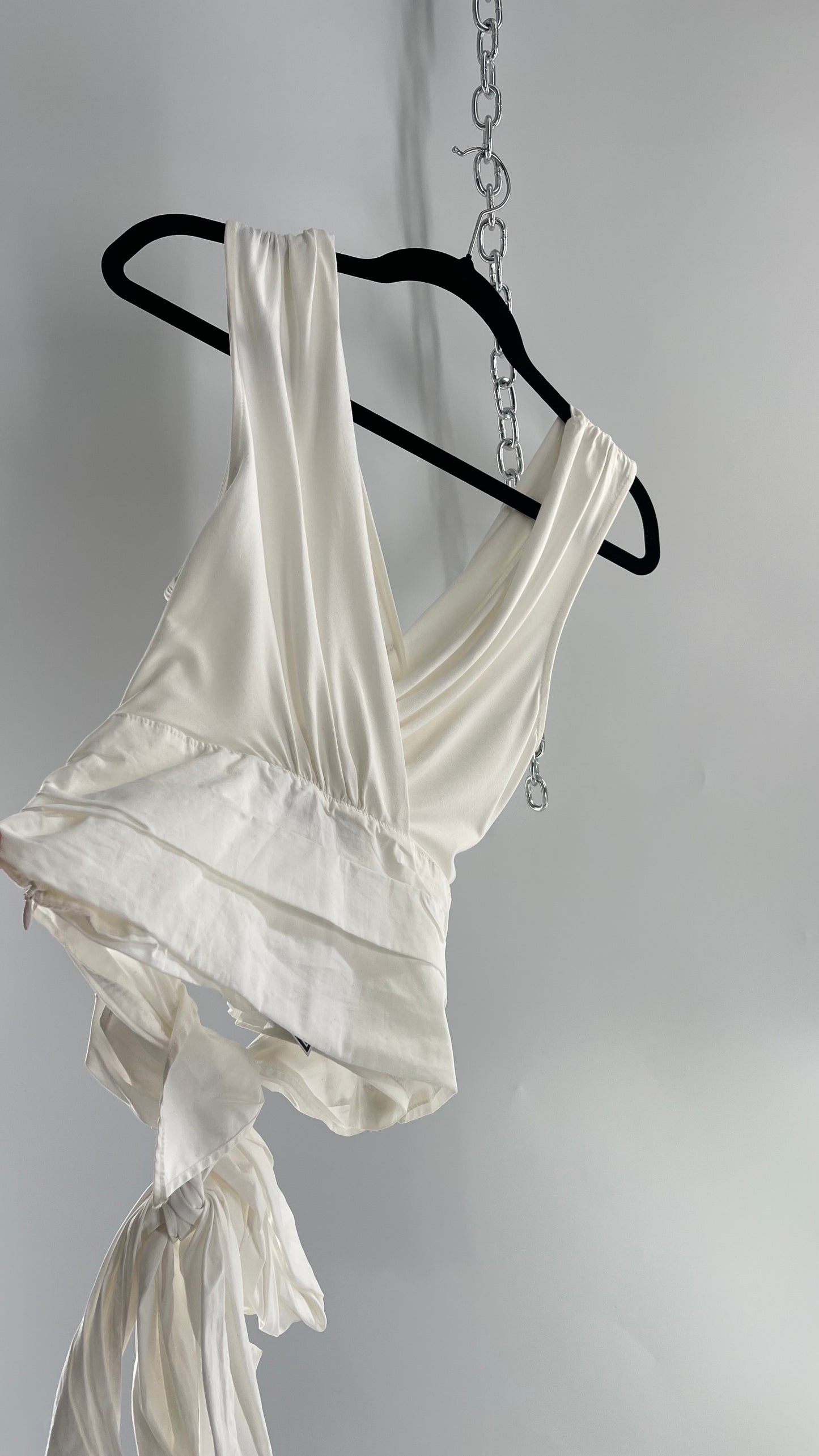 Sunday in Brooklyn Anthropologie White Wrap Around Tie Up Tank (Medium)