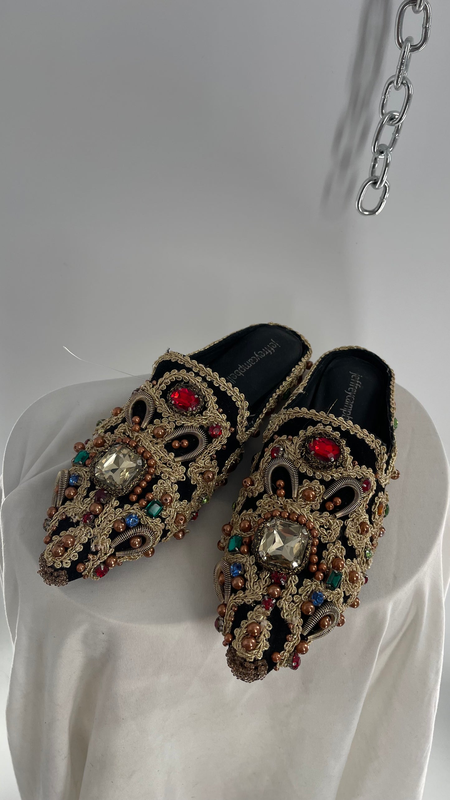 Jeffrey Campbell Sarika Embellished Pointed Mules Covered in Stones, Beads, and Embroidery  (6)