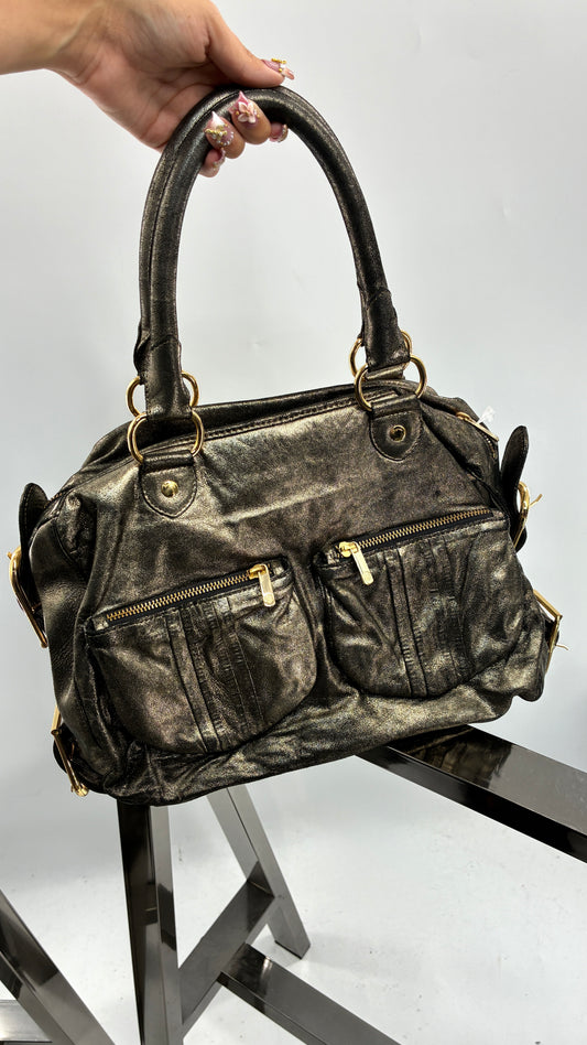 Vintage TORREGROSSA Metallic Gold Bag with Pocketed Front and Gold Hardware