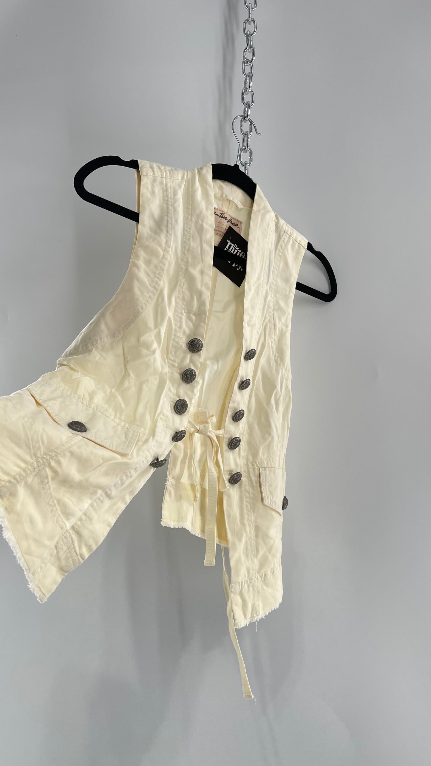 Free People Off White Military Style Vest with Tags Attached (XS)