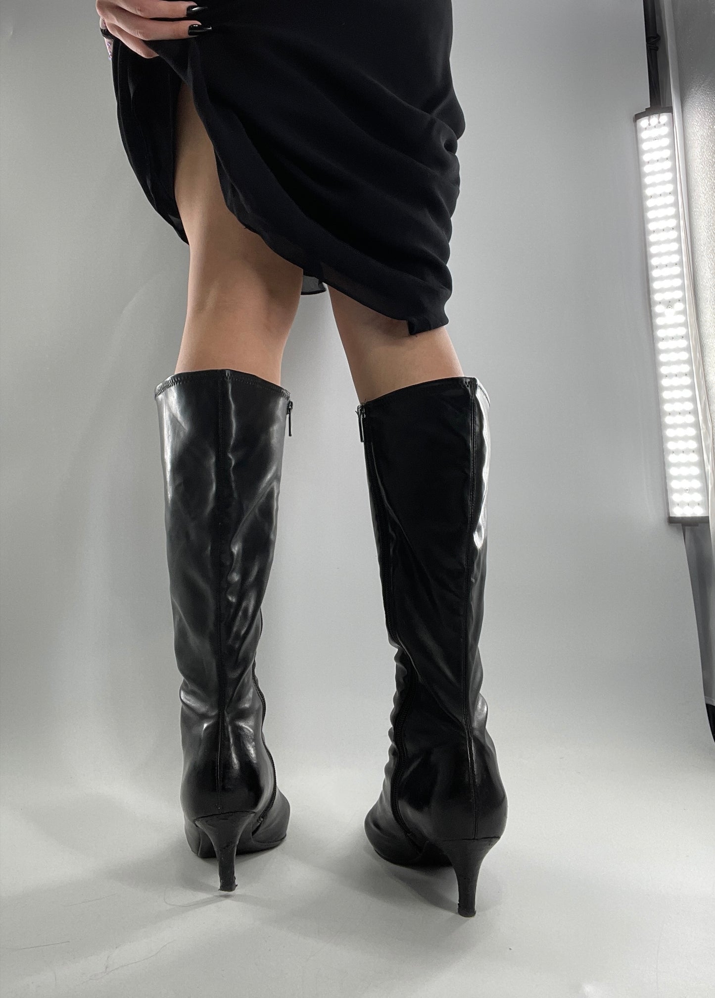 Vintage Kitten Heel Knee High Boots