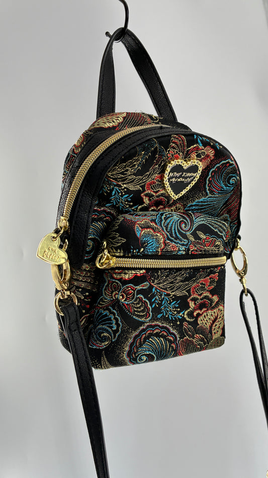 Vintage BETSY JOHNSON Mini Convertible Crossbody Backpack