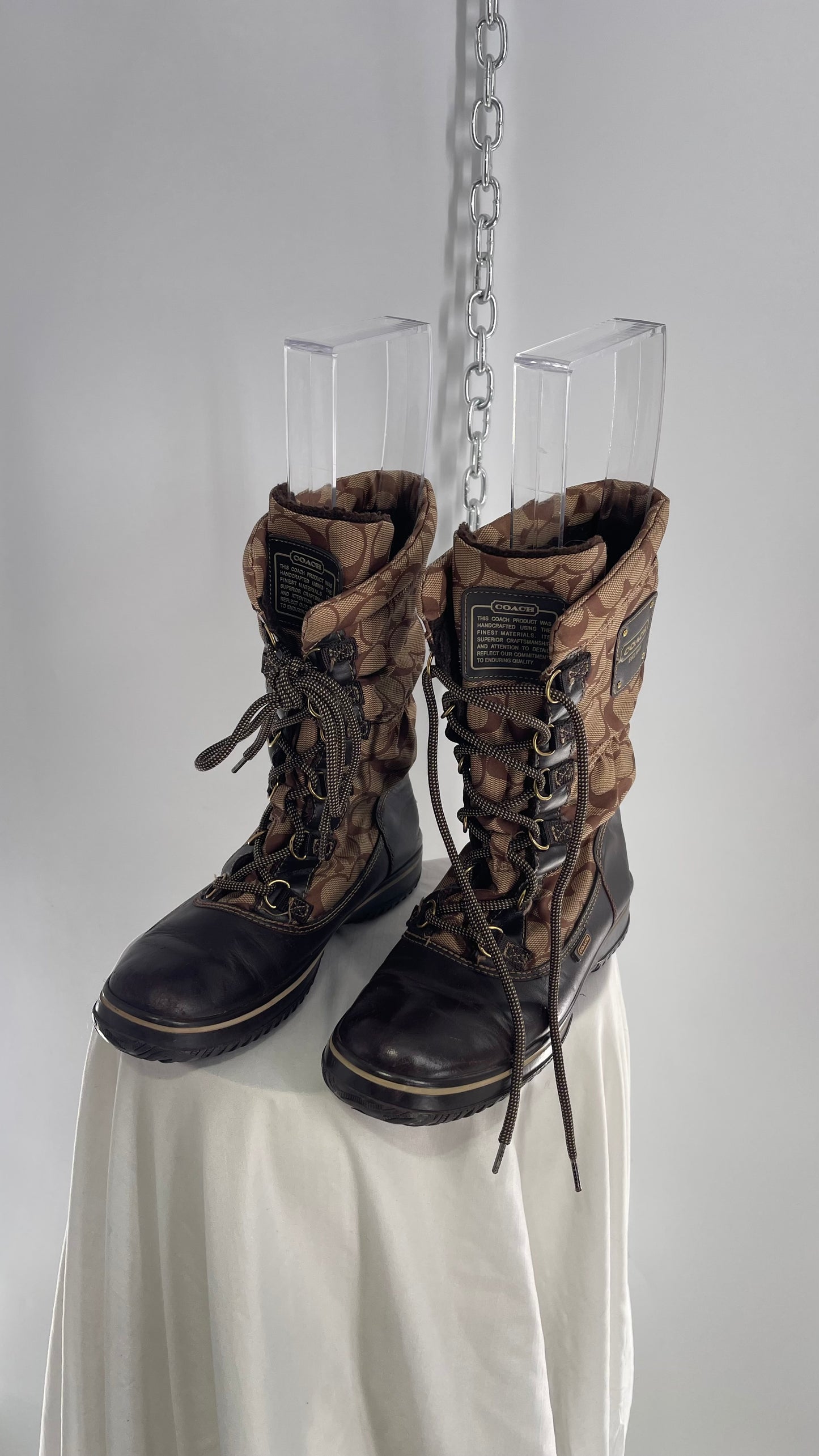 Vintage Coach Shaine Quilted Winter Monogram Boot (7)