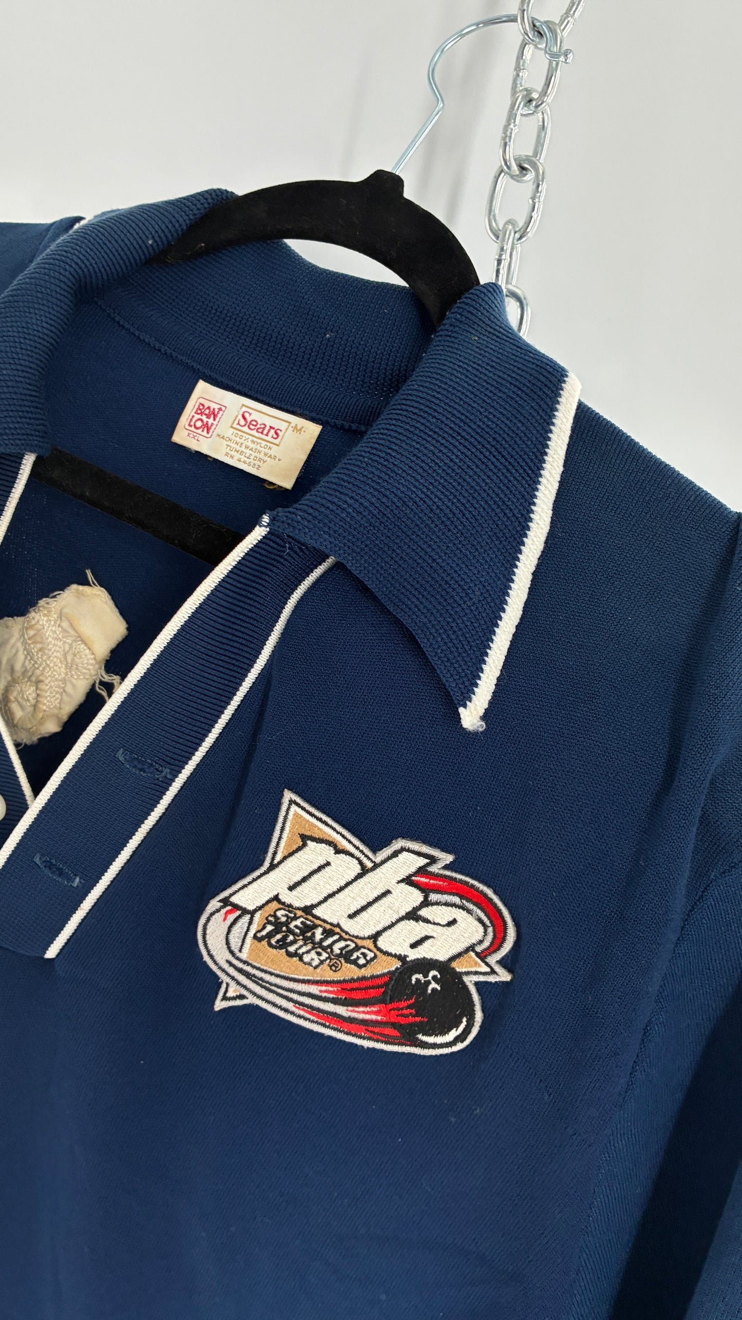 Vintage 1970s SEARS PBA Chain Stitch J.L. Oliver Bowling Polo (Medium)