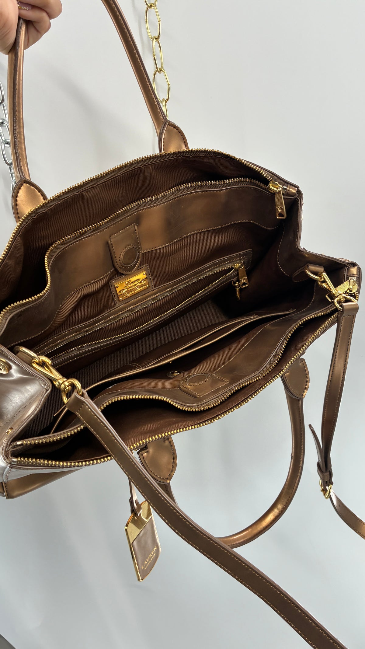 Vintage RALPH LAUREN Bronze Convertible Bag
