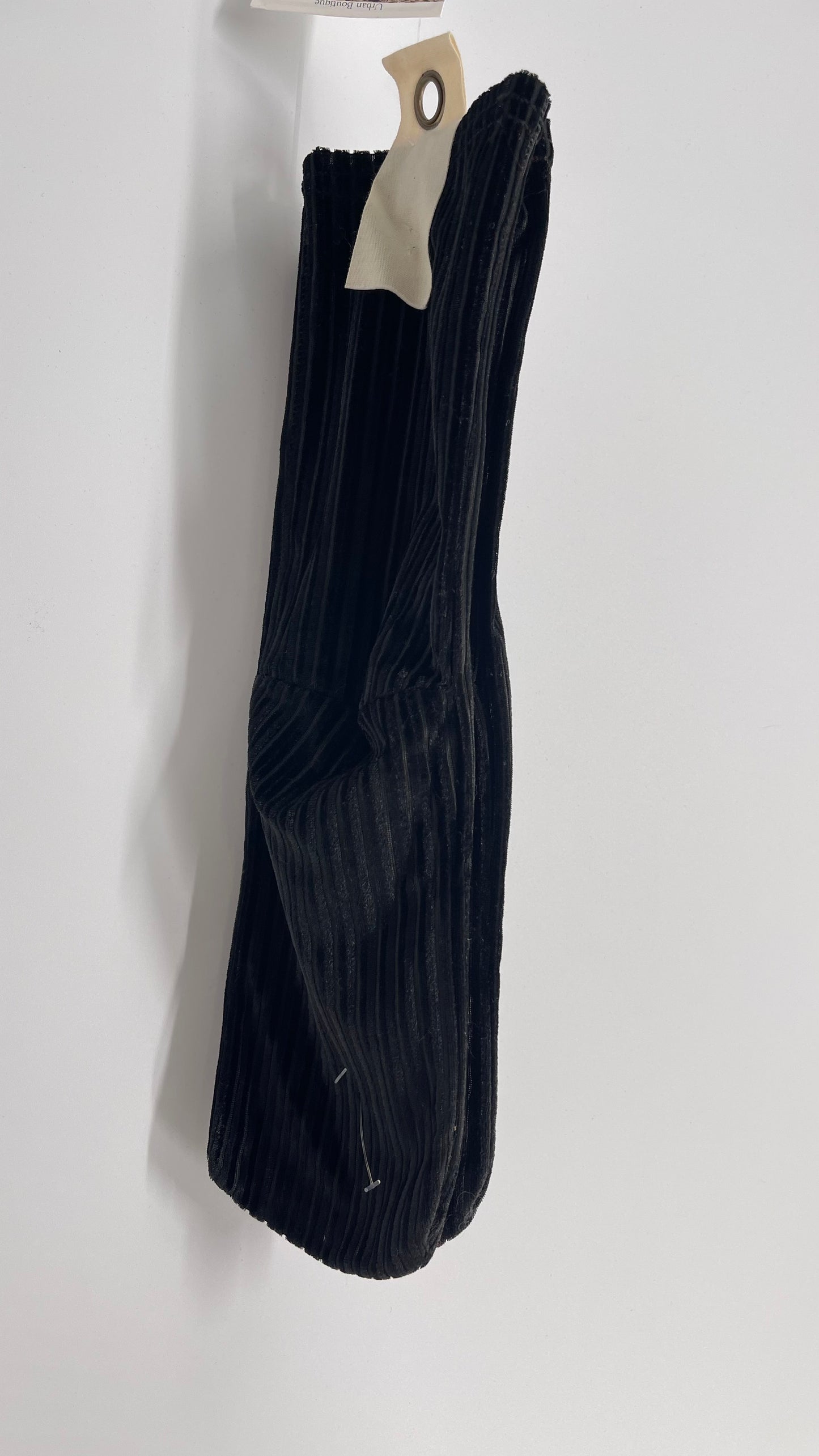 Free People Black Velour Ribbed Socks