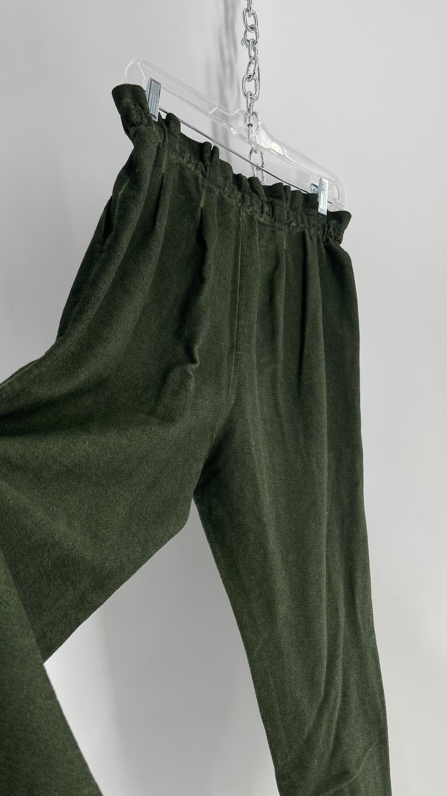 Something Navy Portugal Made Army Green Gauze Hand Dyed Joggers(Medium)