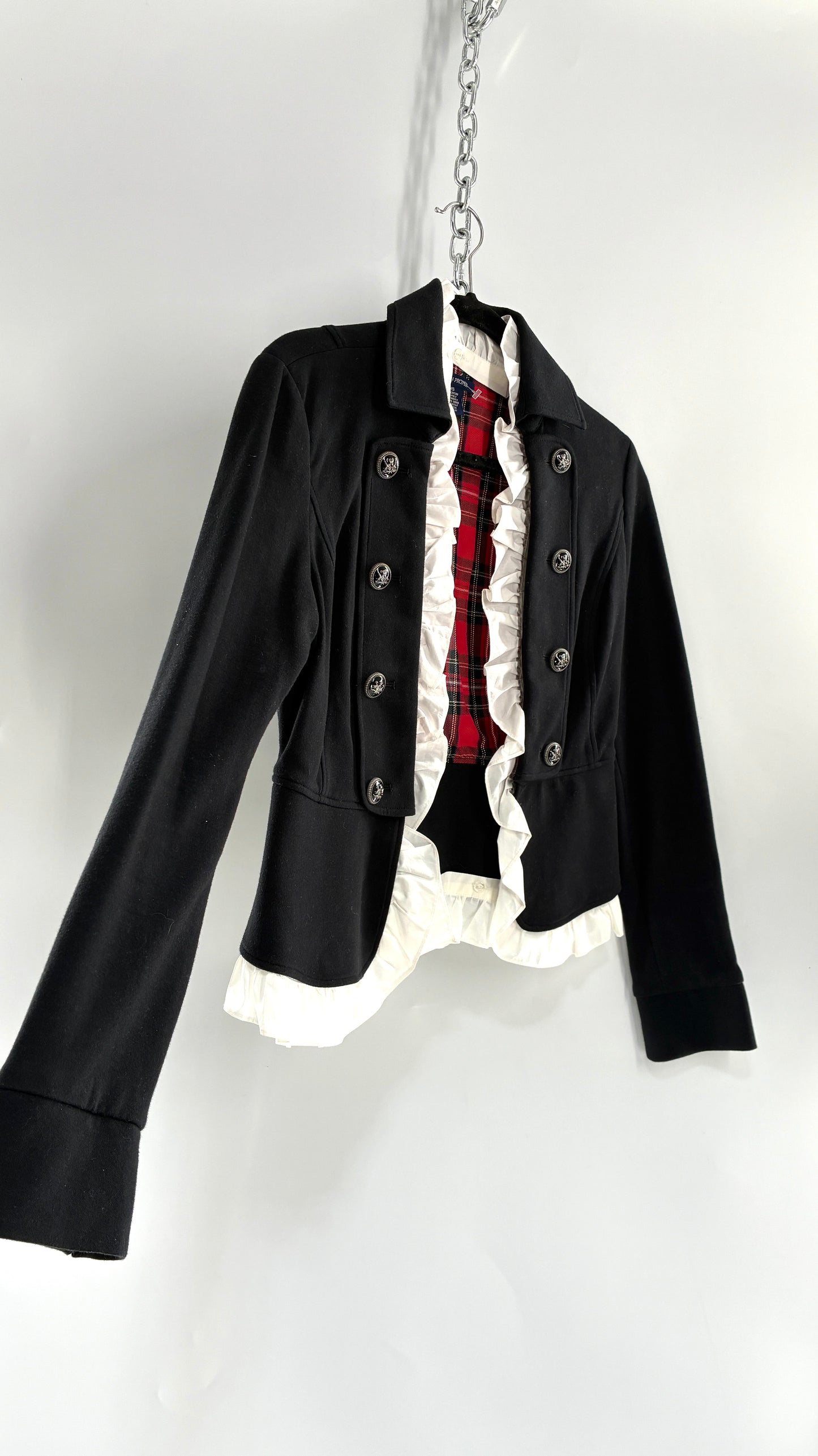 Vintage BOSTON PROPER 1990s School Girl/Drummer Jacket with Removable Ruffle Trim (XS)