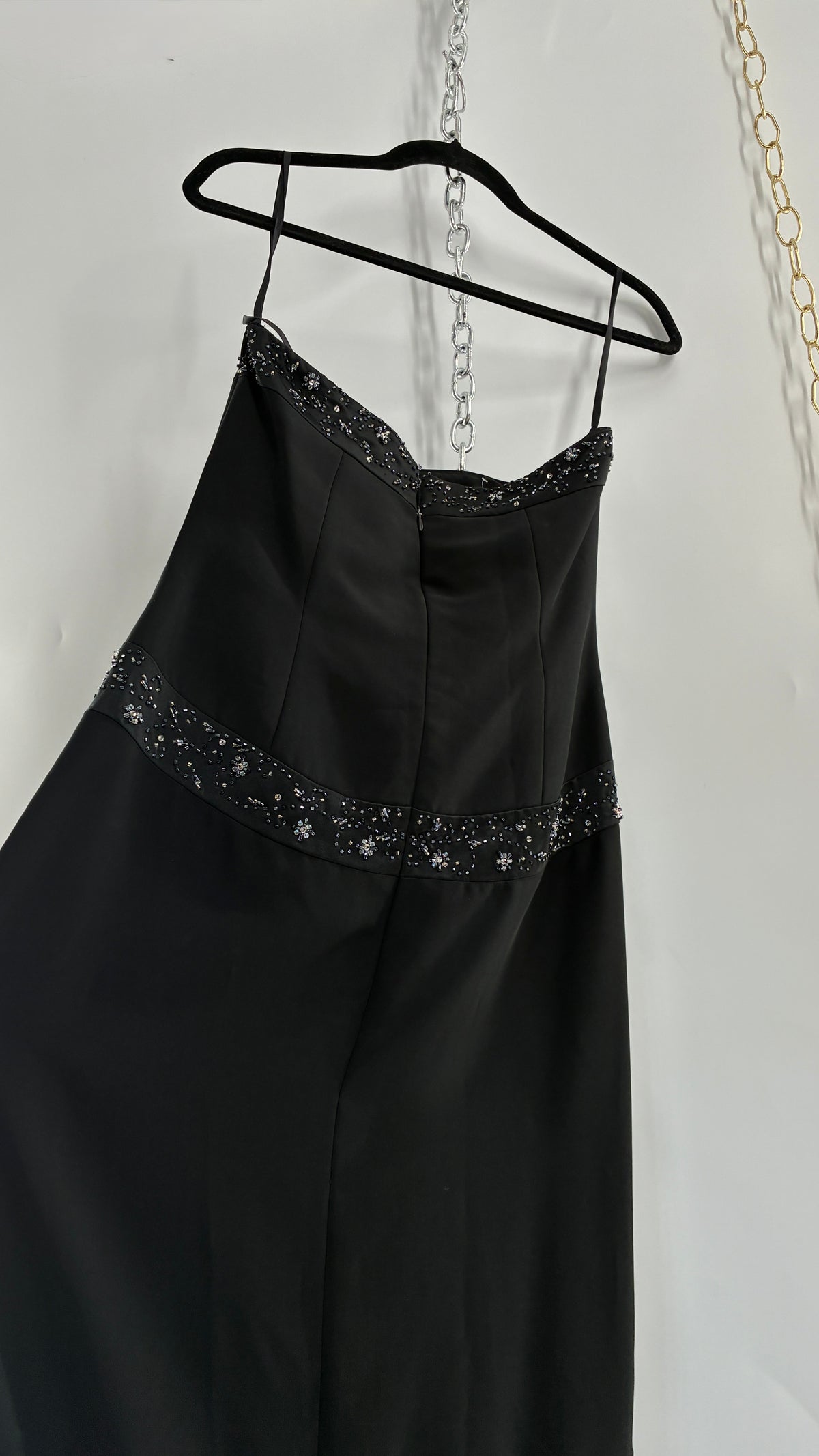 Vintage HAUTE COUTURE OBSESSIONS Black Beaded Maxi Dress (8)